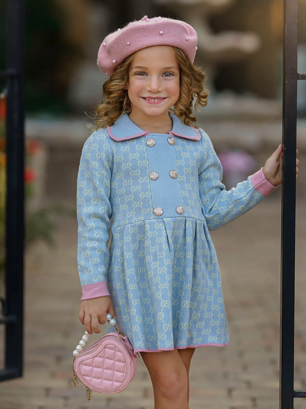 My Little Model Blue Monogram Dress - Image 4