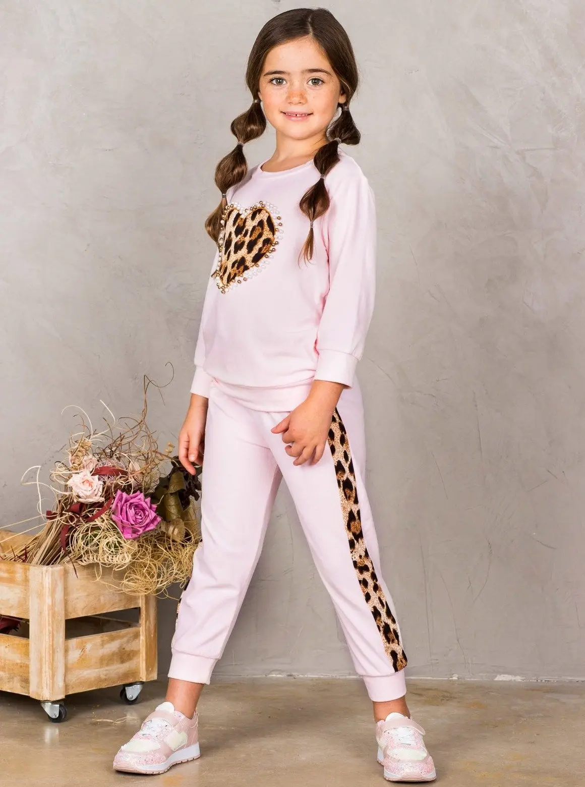 Leopard and Pearls Sweatshirt and Jogger Set - Image 6