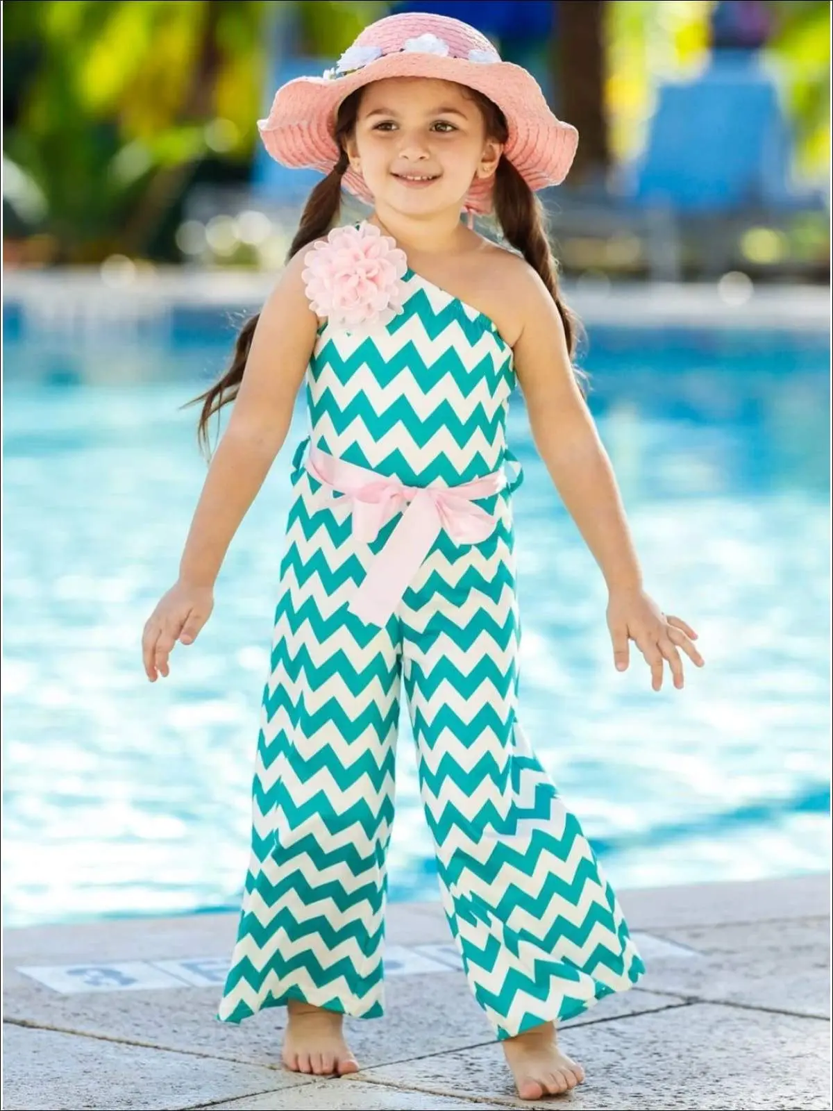 Gia Bella Chevron Off Shoulder Jumpsuit - Image 2