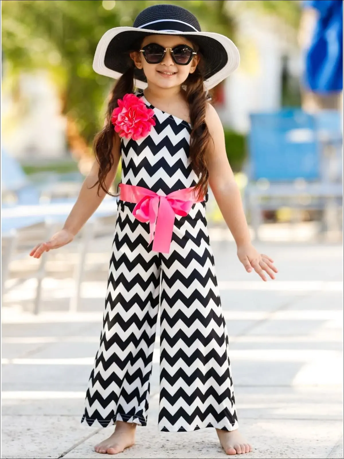 Gia Bella Chevron Off Shoulder Jumpsuit - Image 3