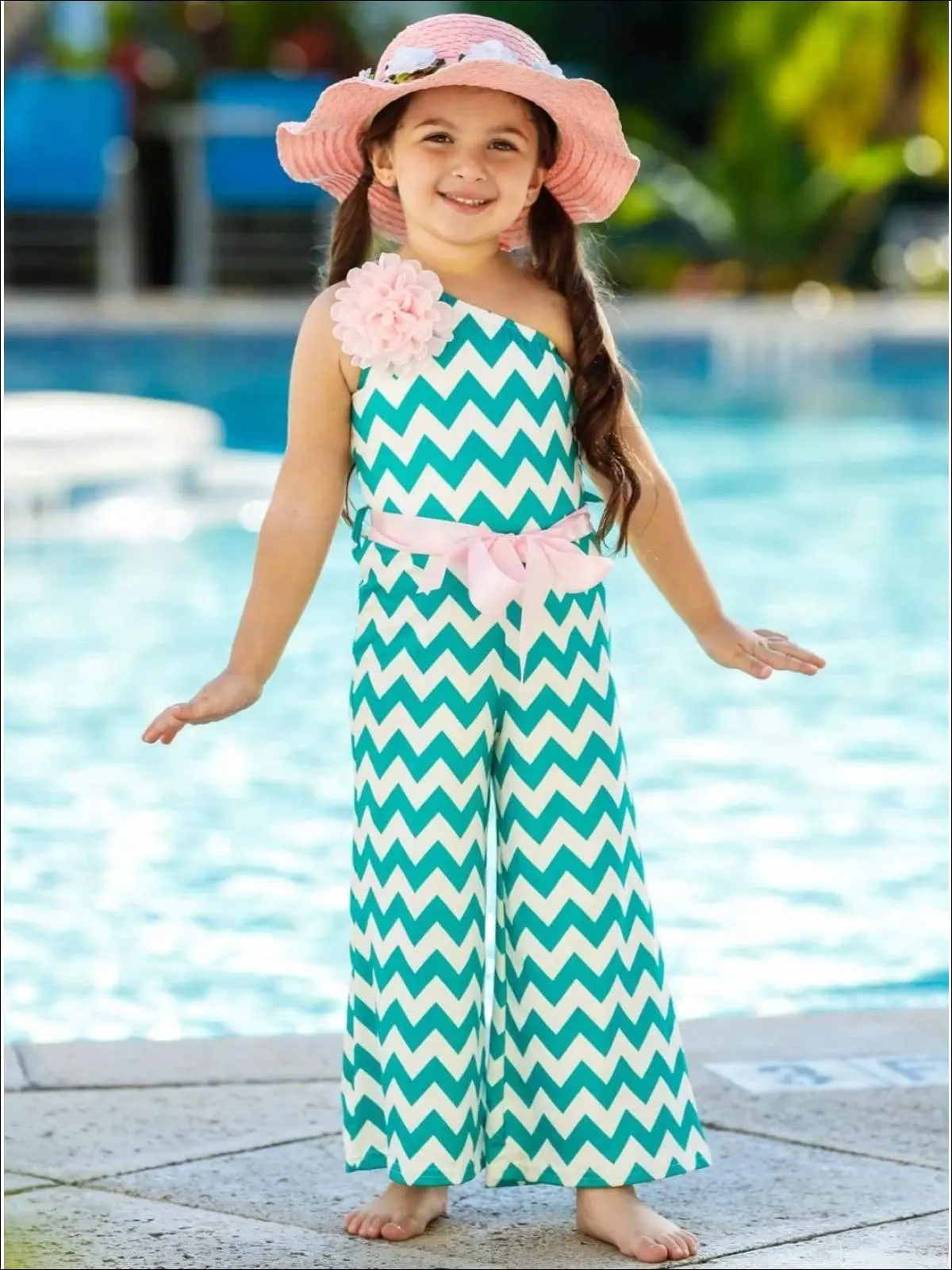 Gia Bella Chevron Off Shoulder Jumpsuit - Image 5