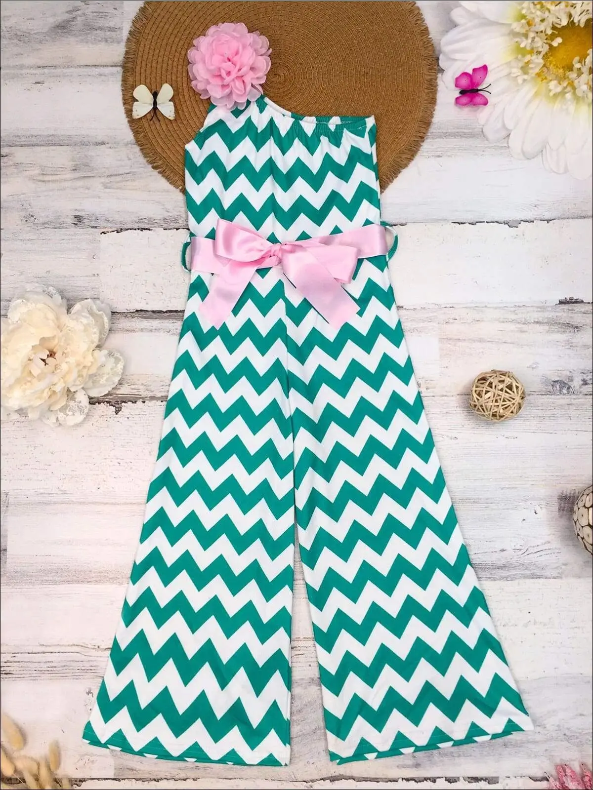 Gia Bella Chevron Off Shoulder Jumpsuit - Image 7