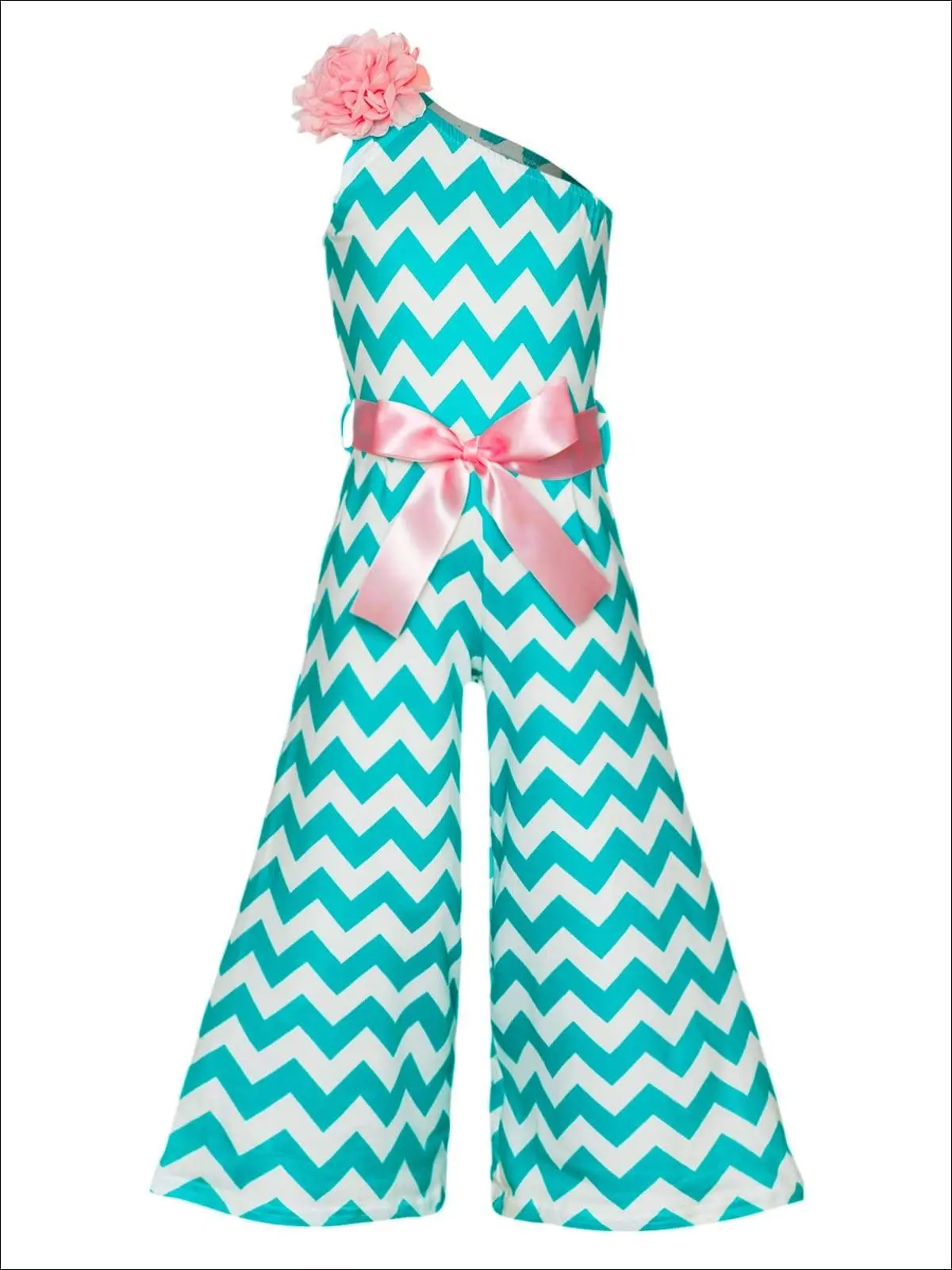 Gia Bella Chevron Off Shoulder Jumpsuit - Image 9
