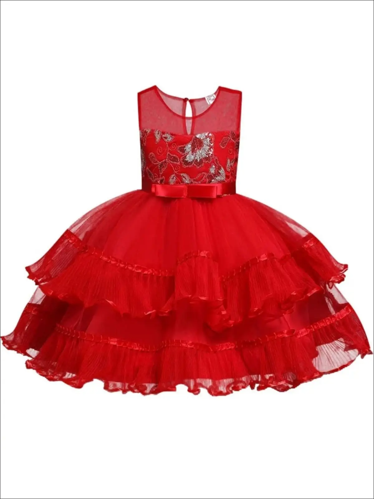 'Twas The Night Sparkle Chiffon Tiered Holiday Dress - Image 14