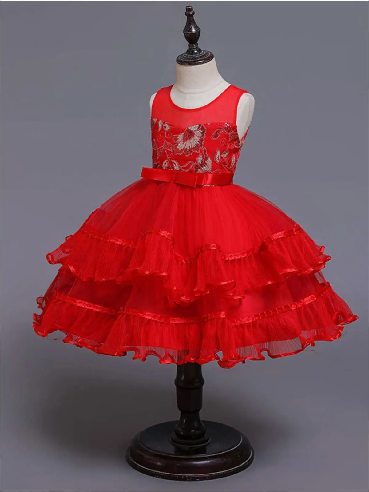 'Twas The Night Sparkle Chiffon Tiered Holiday Dress - Image 9