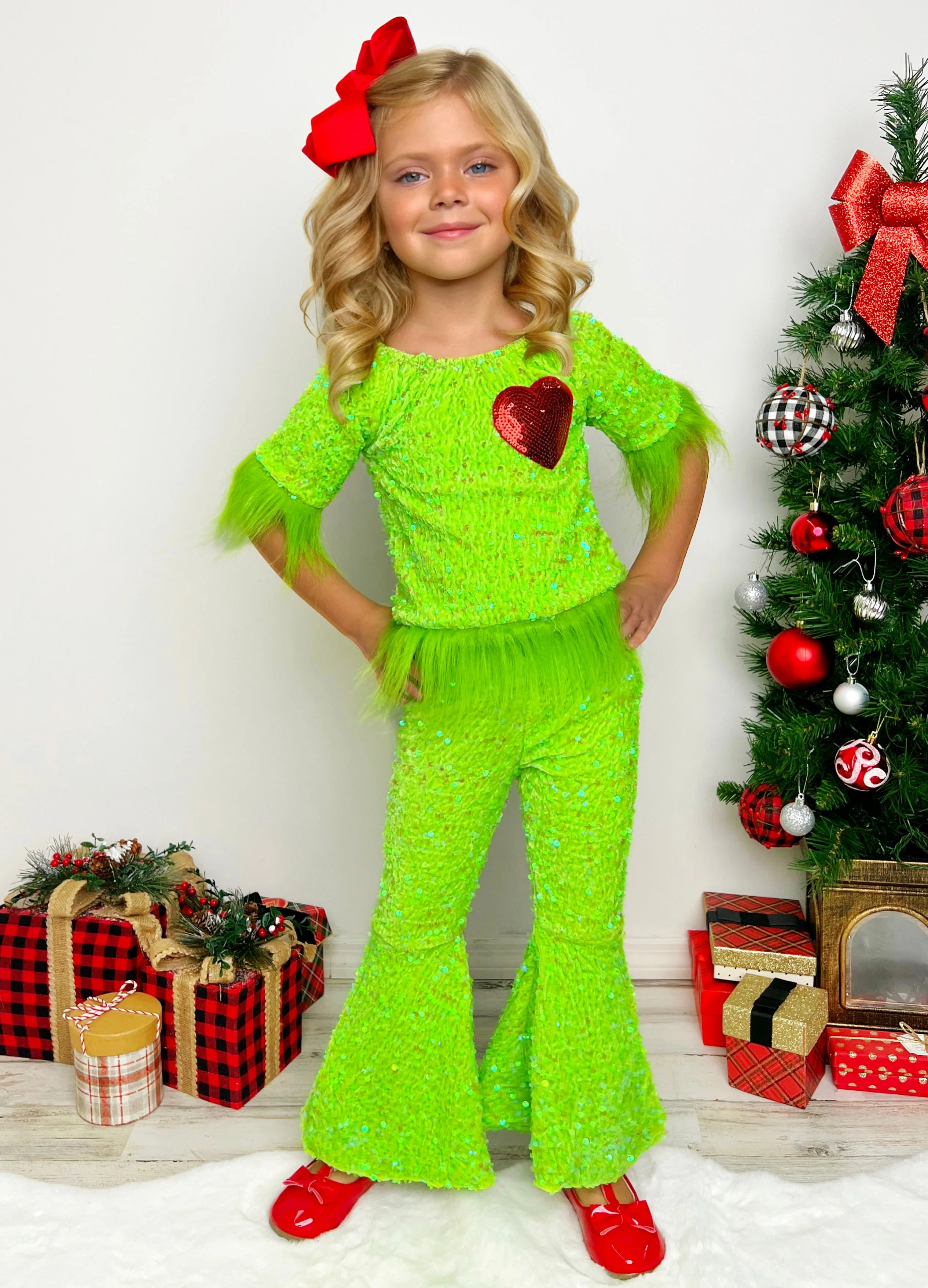 Grinchie Cutie Sequin Pants Set - Image 5