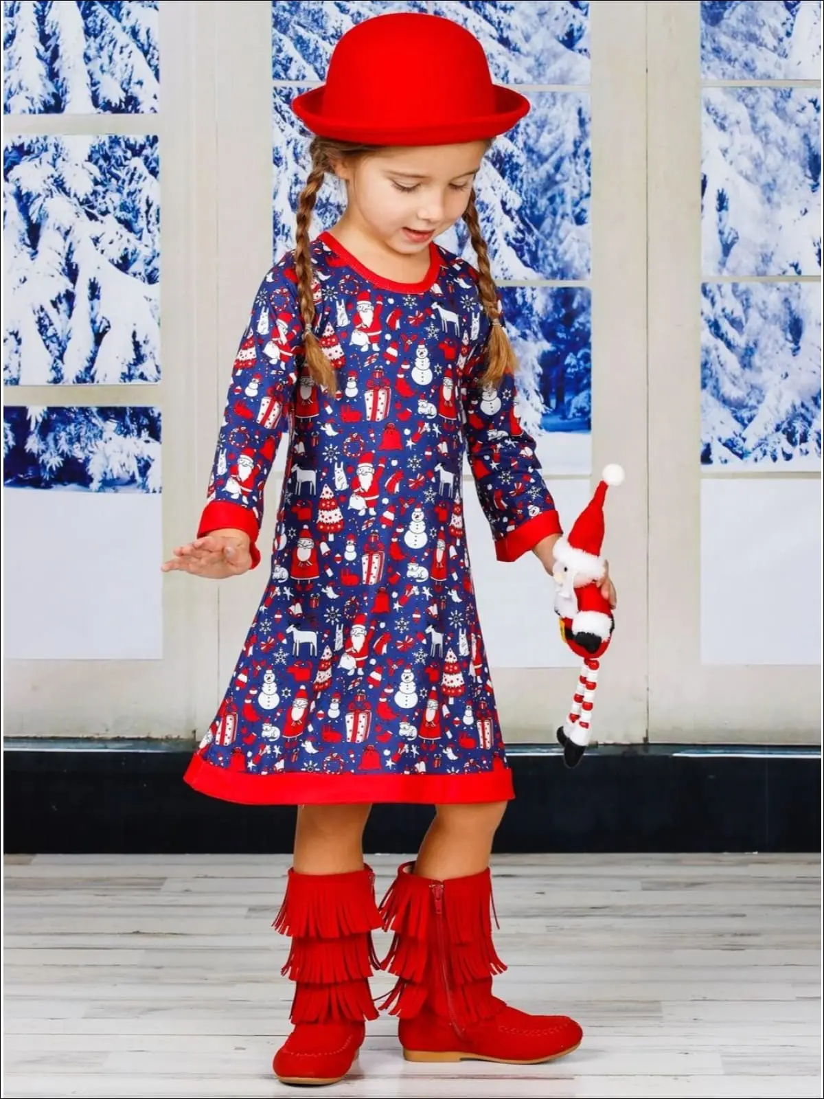 Holly Jolly Christmas A-Line Twiggy Dress - Image 3