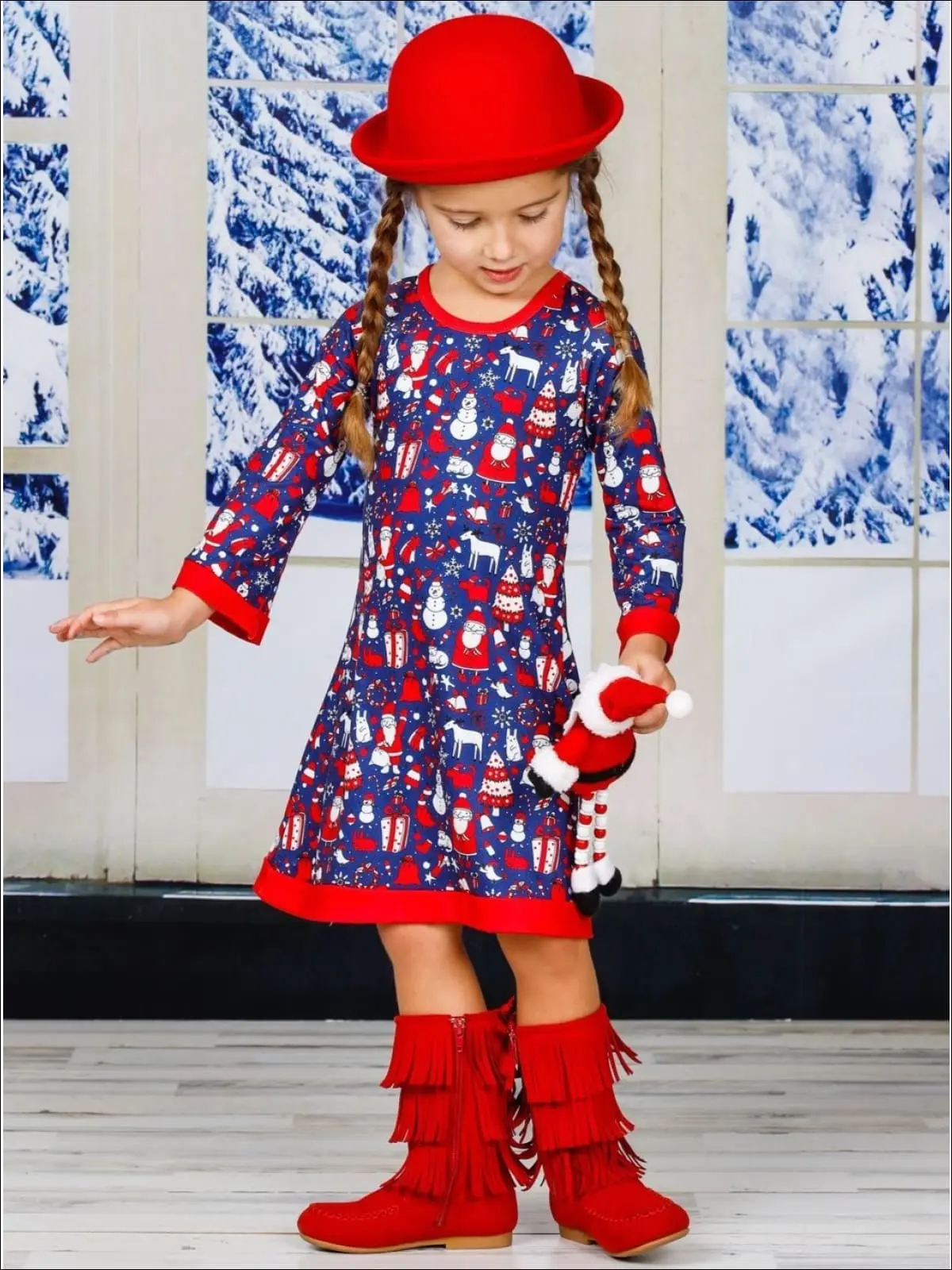 Holly Jolly Christmas A-Line Twiggy Dress - Image 4