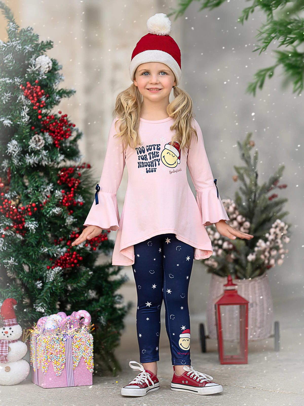 SmileyWorld Too Cute Ruffled Tunic Top and Legging Set - Image 2