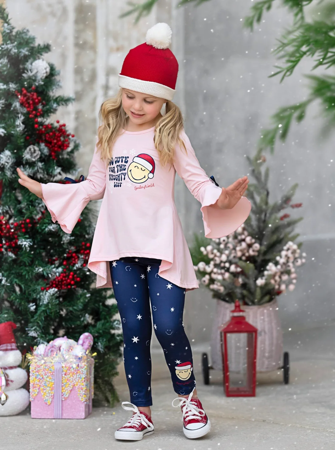 SmileyWorld Too Cute Ruffled Tunic Top and Legging Set - Image 3
