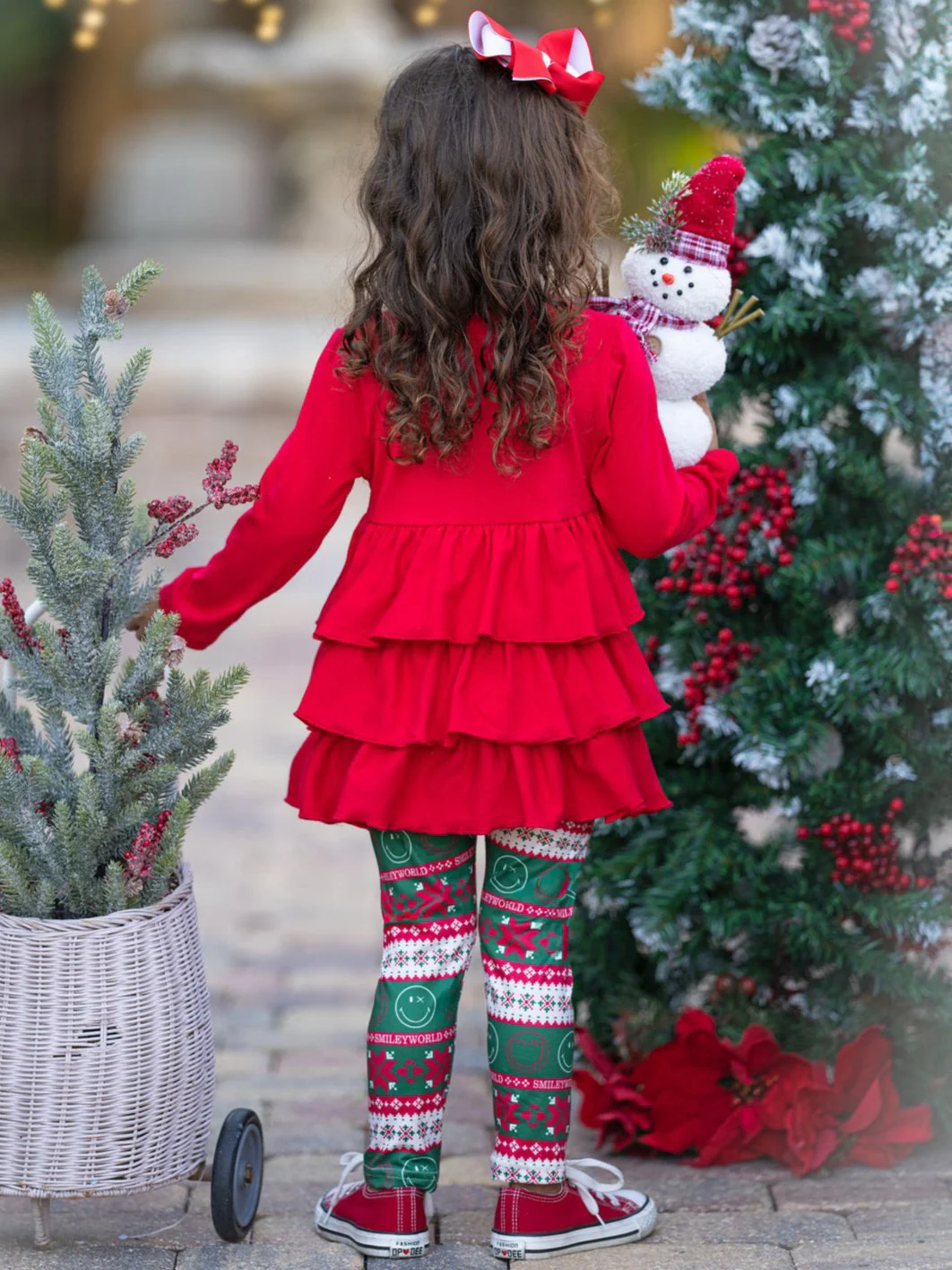 SmileyWorld Festive Ruffle Top and Legging Set - Image 3