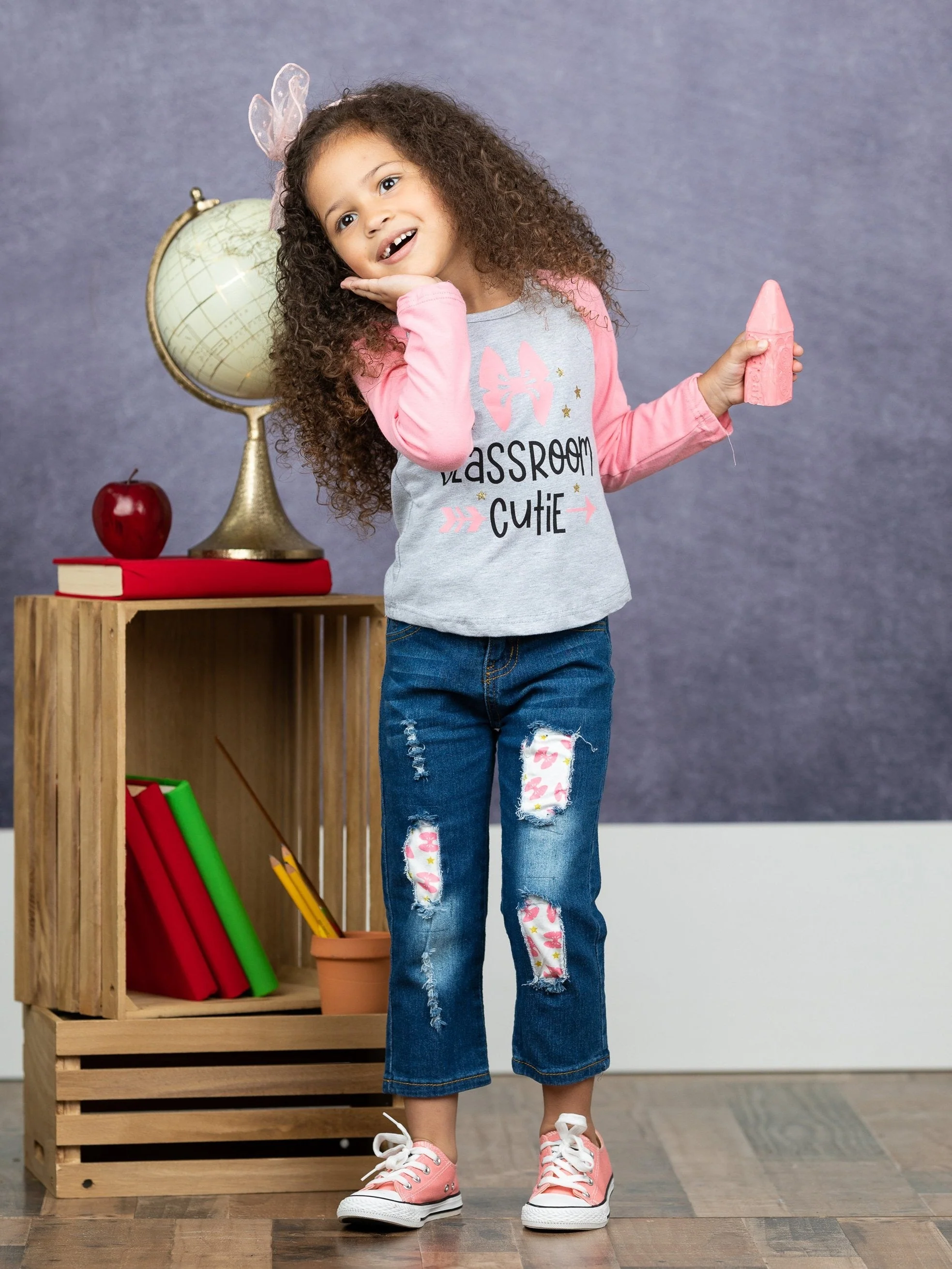 Classroom Cutie Patched Jeans Set - Image 2