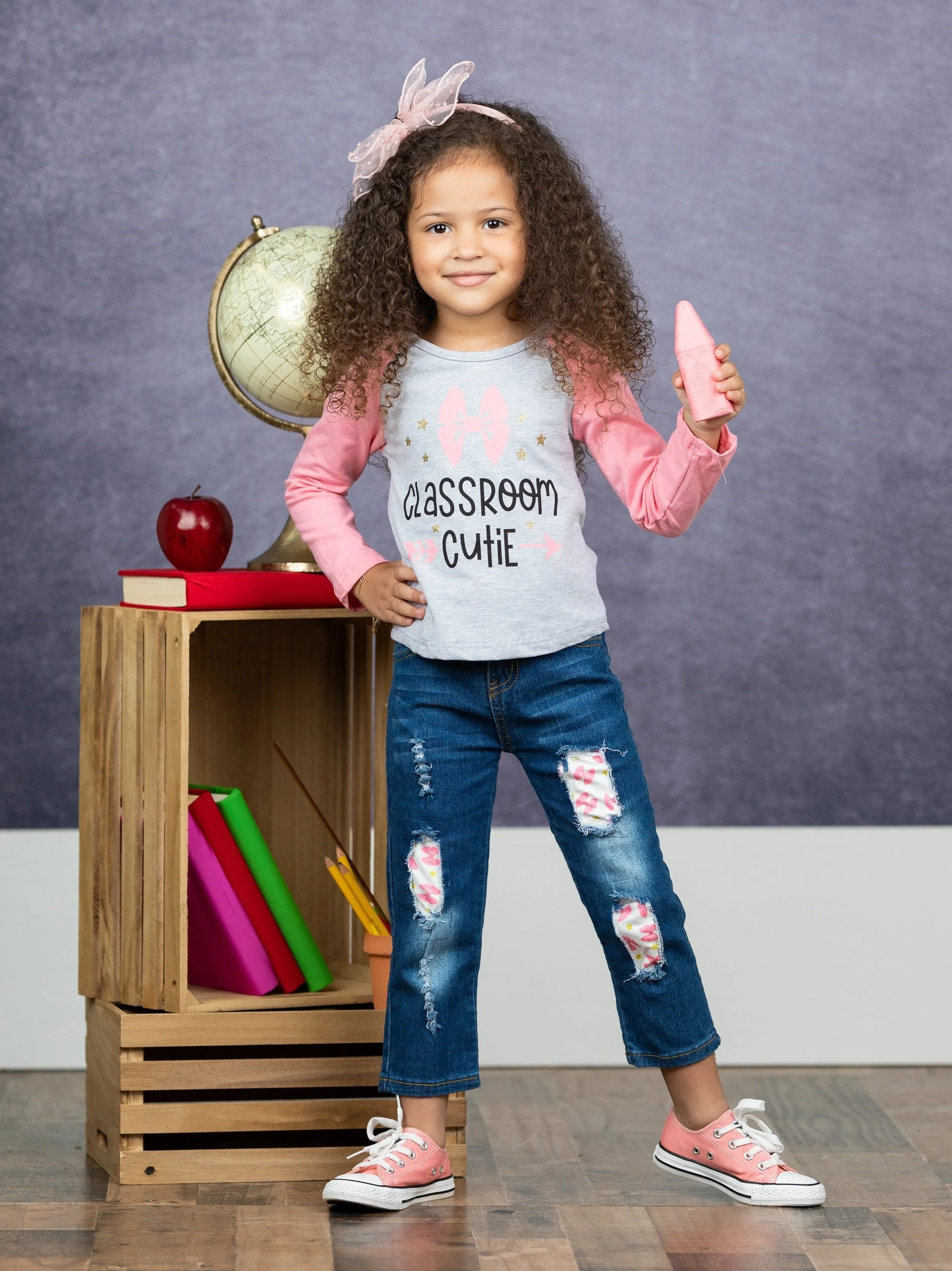 Classroom Cutie Patched Jeans Set - Image 4