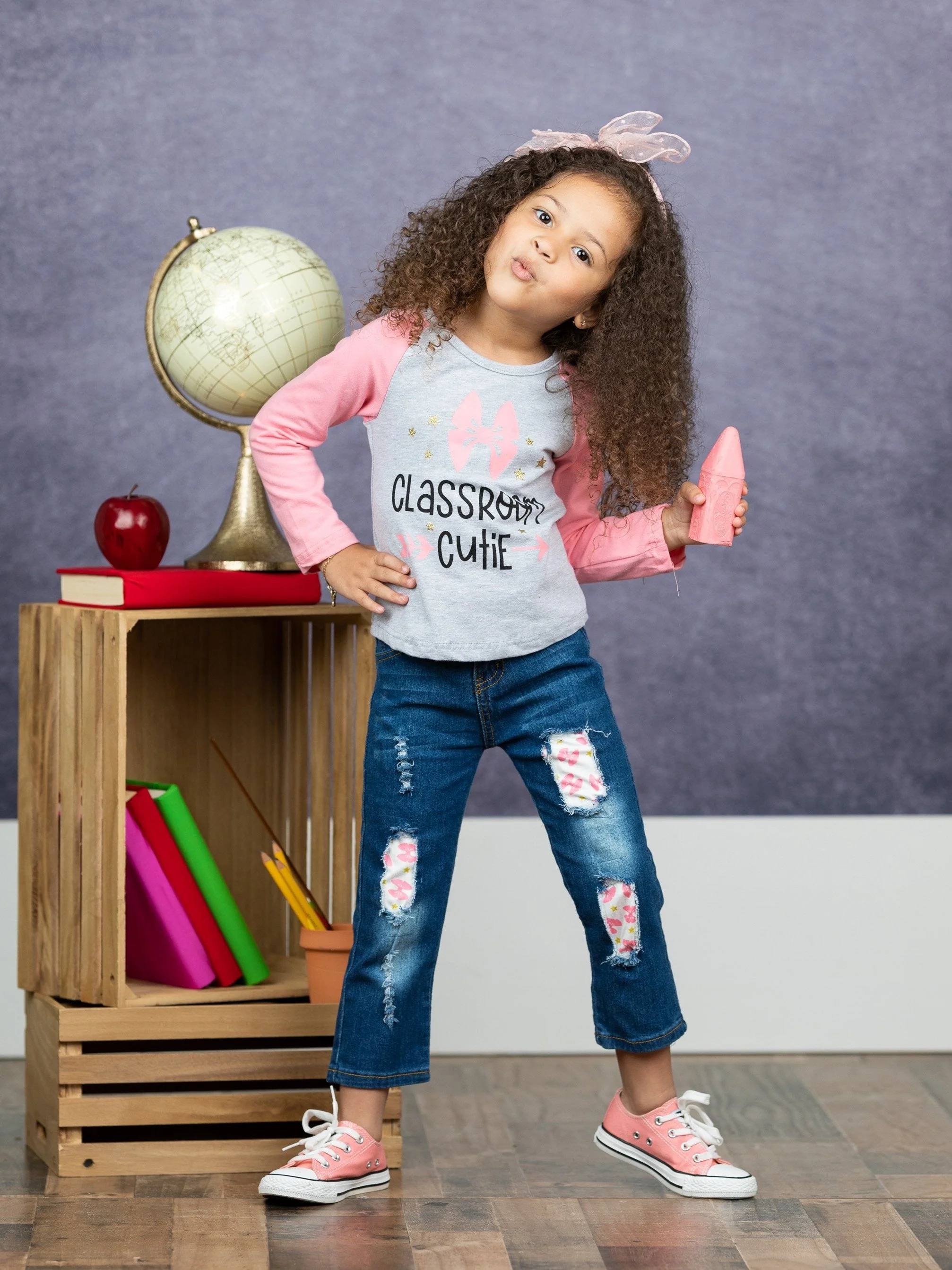 Classroom Cutie Patched Jeans Set - Image 5