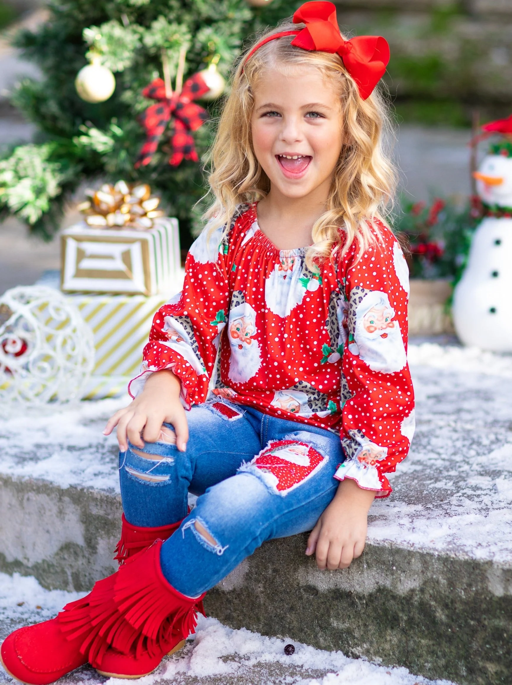 Claus I Said So Santa Patched Jeans Set - Image 2