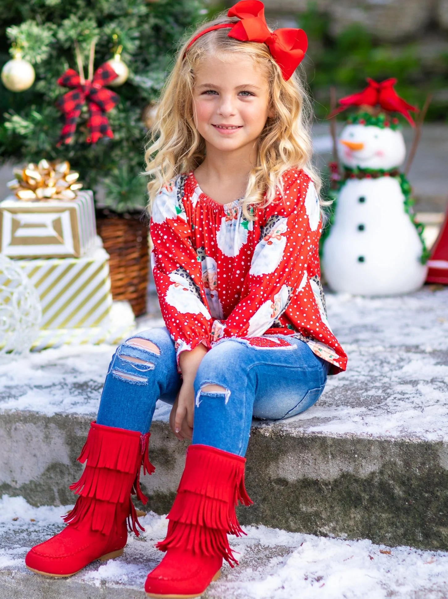 Claus I Said So Santa Patched Jeans Set - Image 3