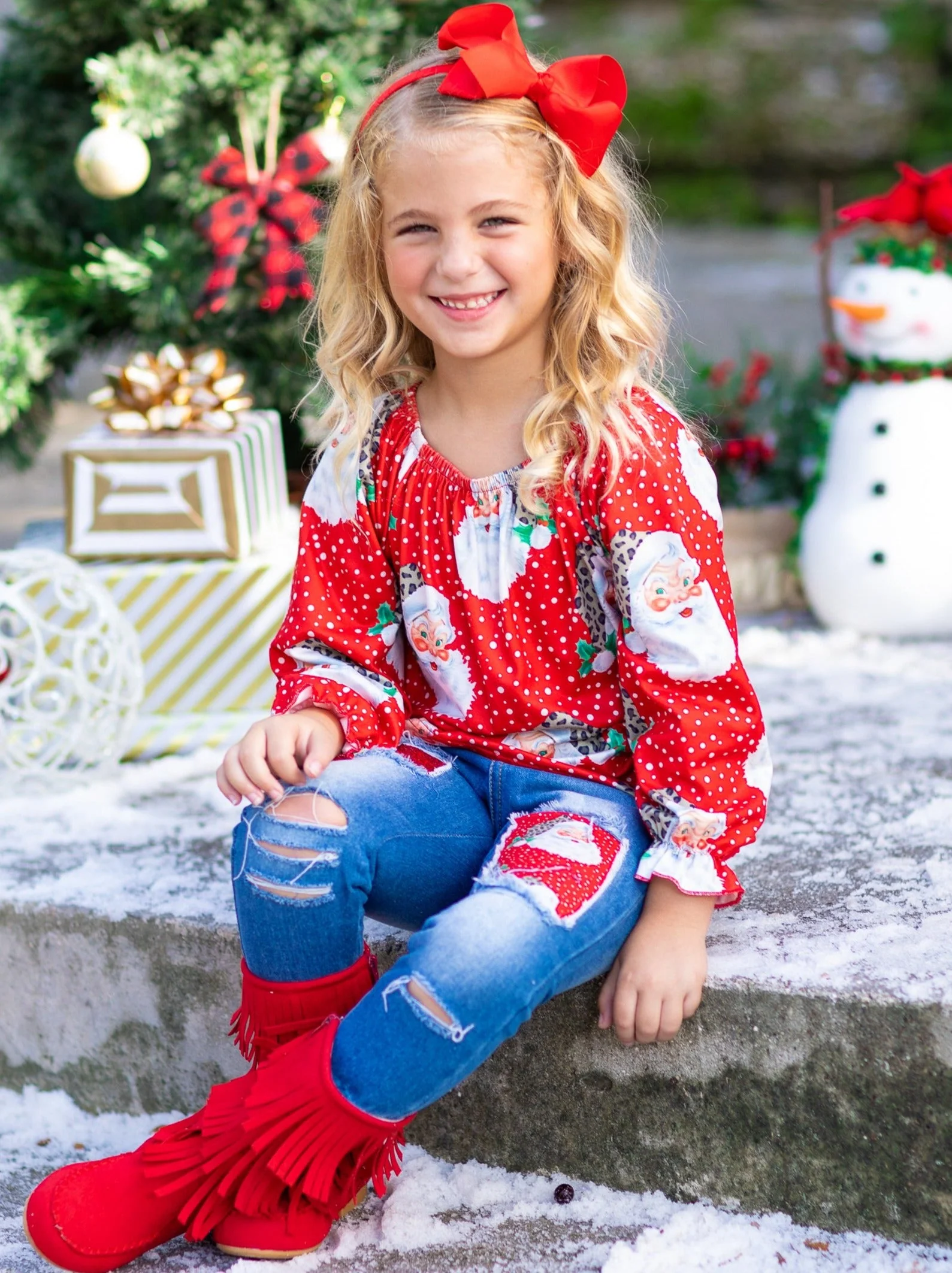 Claus I Said So Santa Patched Jeans Set - Image 4