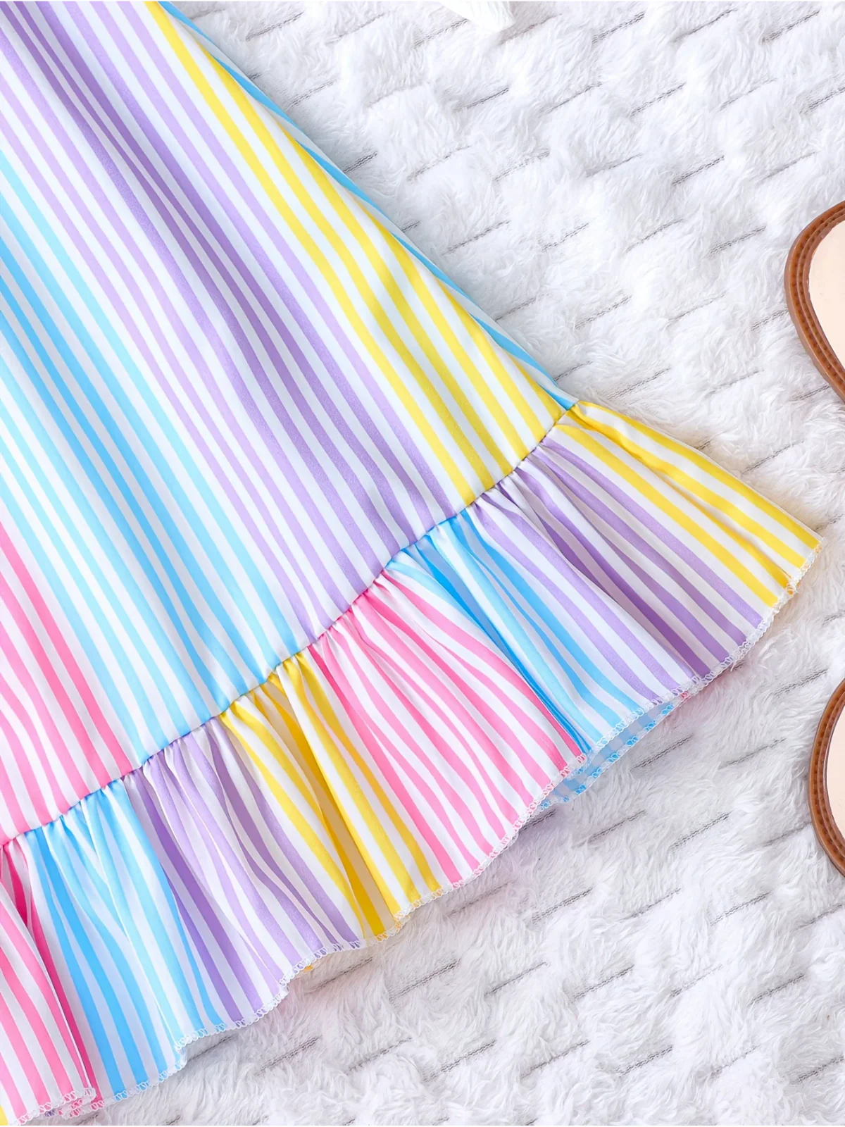 Colorful Striped Ruffle Sundress - Image 3