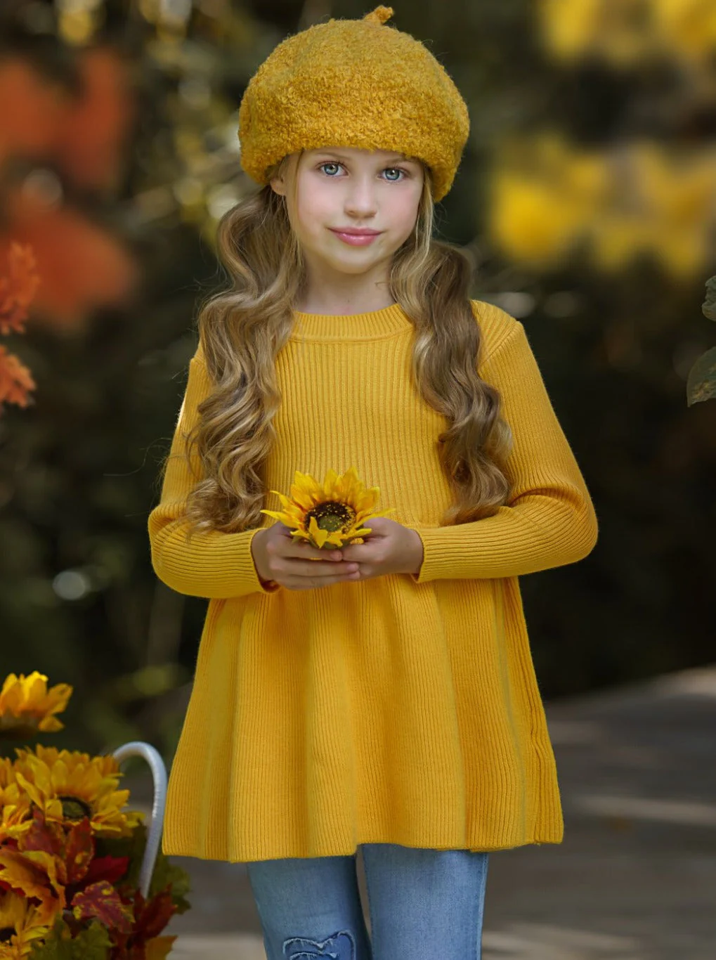 Cozy Weather Marigold Knit Tunic Sweater - Image 2