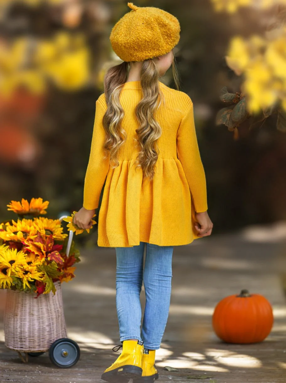 Cozy Weather Marigold Knit Tunic Sweater - Image 4