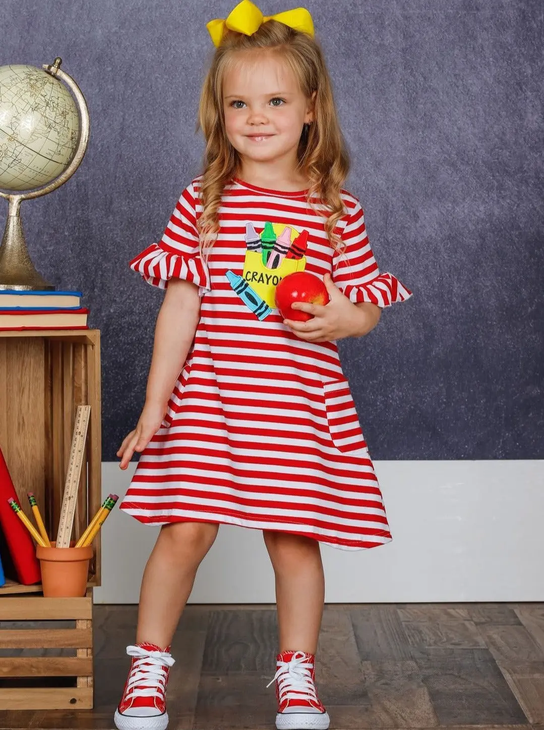 Crayon Cuteness Striped Pocket Dress - Image 2