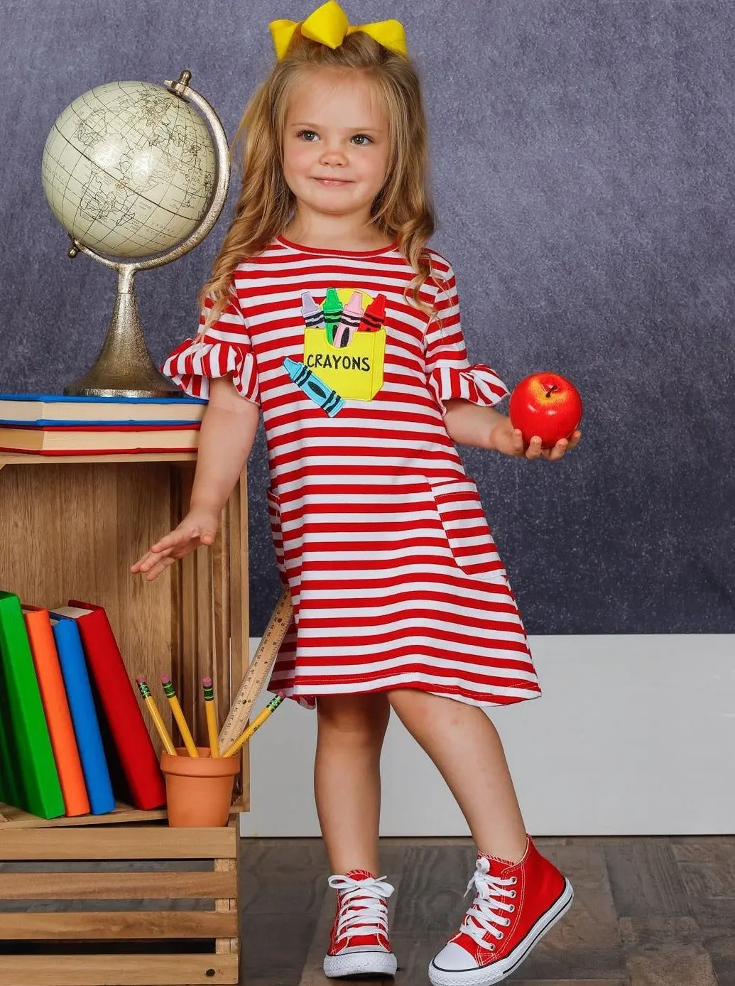 Crayon Cuteness Striped Pocket Dress - Image 3