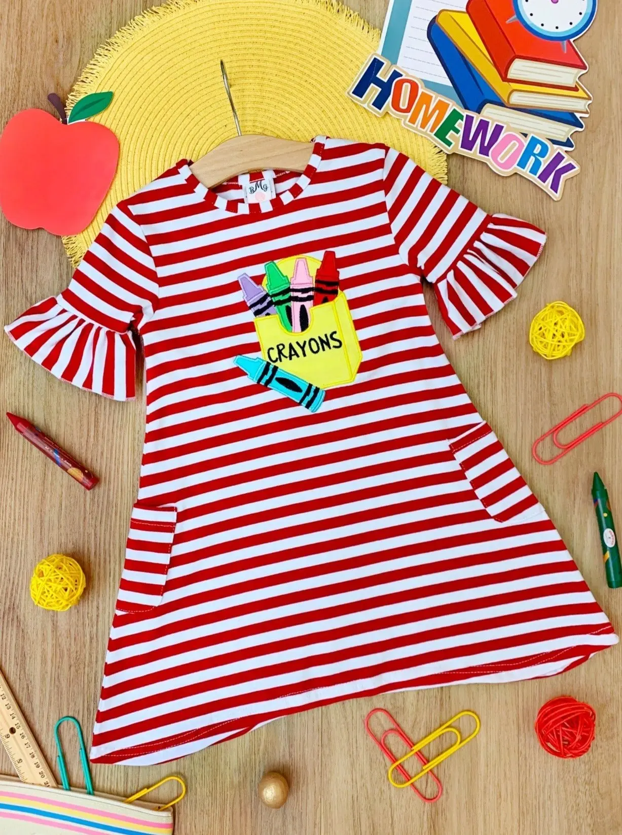 Crayon Cuteness Striped Pocket Dress - Image 4
