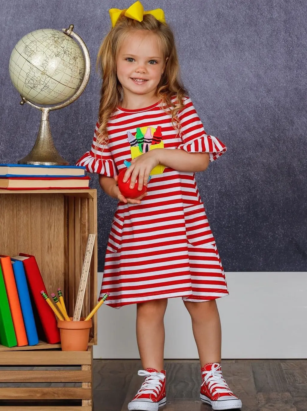 Crayon Cuteness Striped Pocket Dress - Image 5