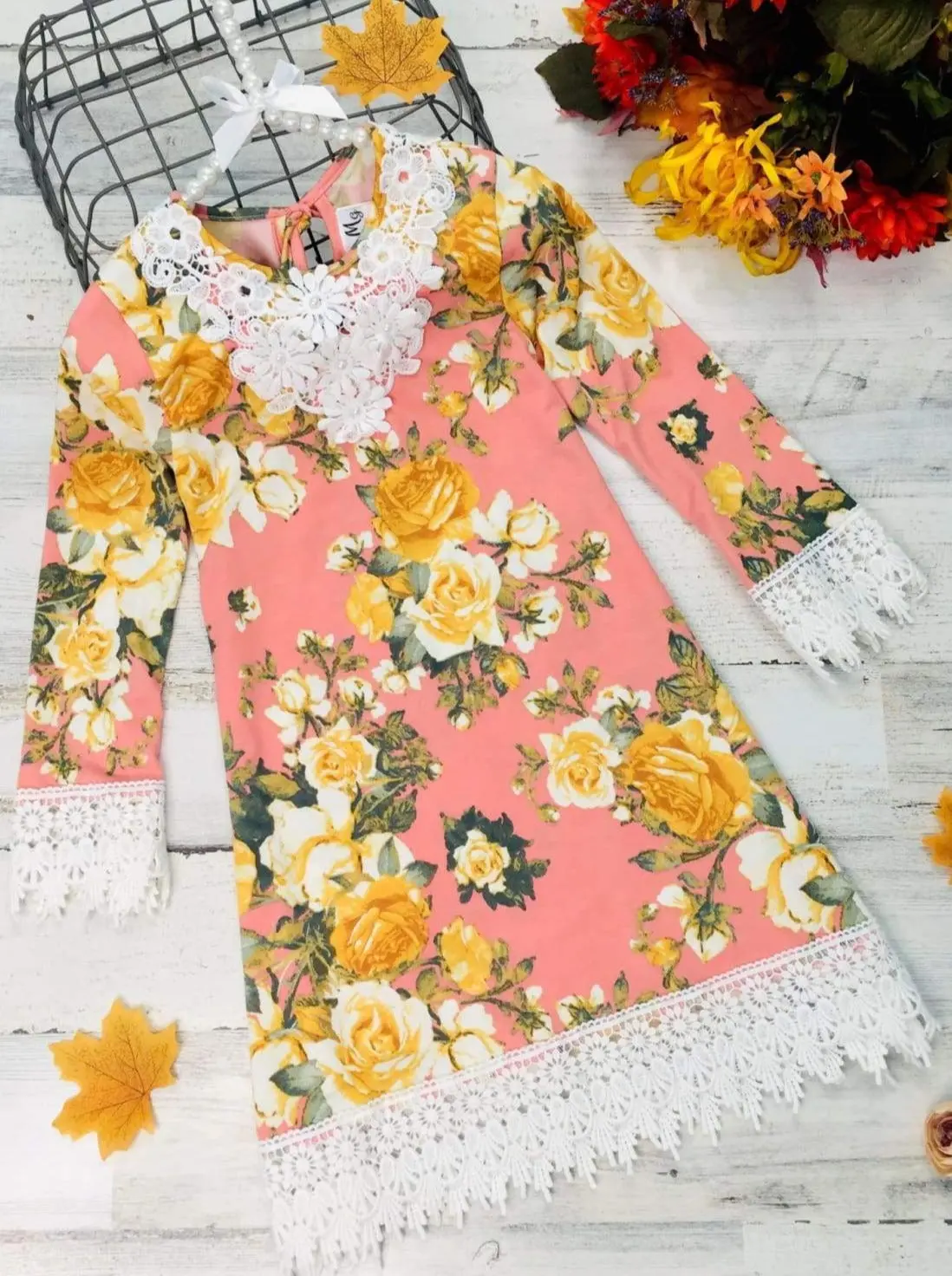 Cute Crochet Boho Floral Dress - Image 2