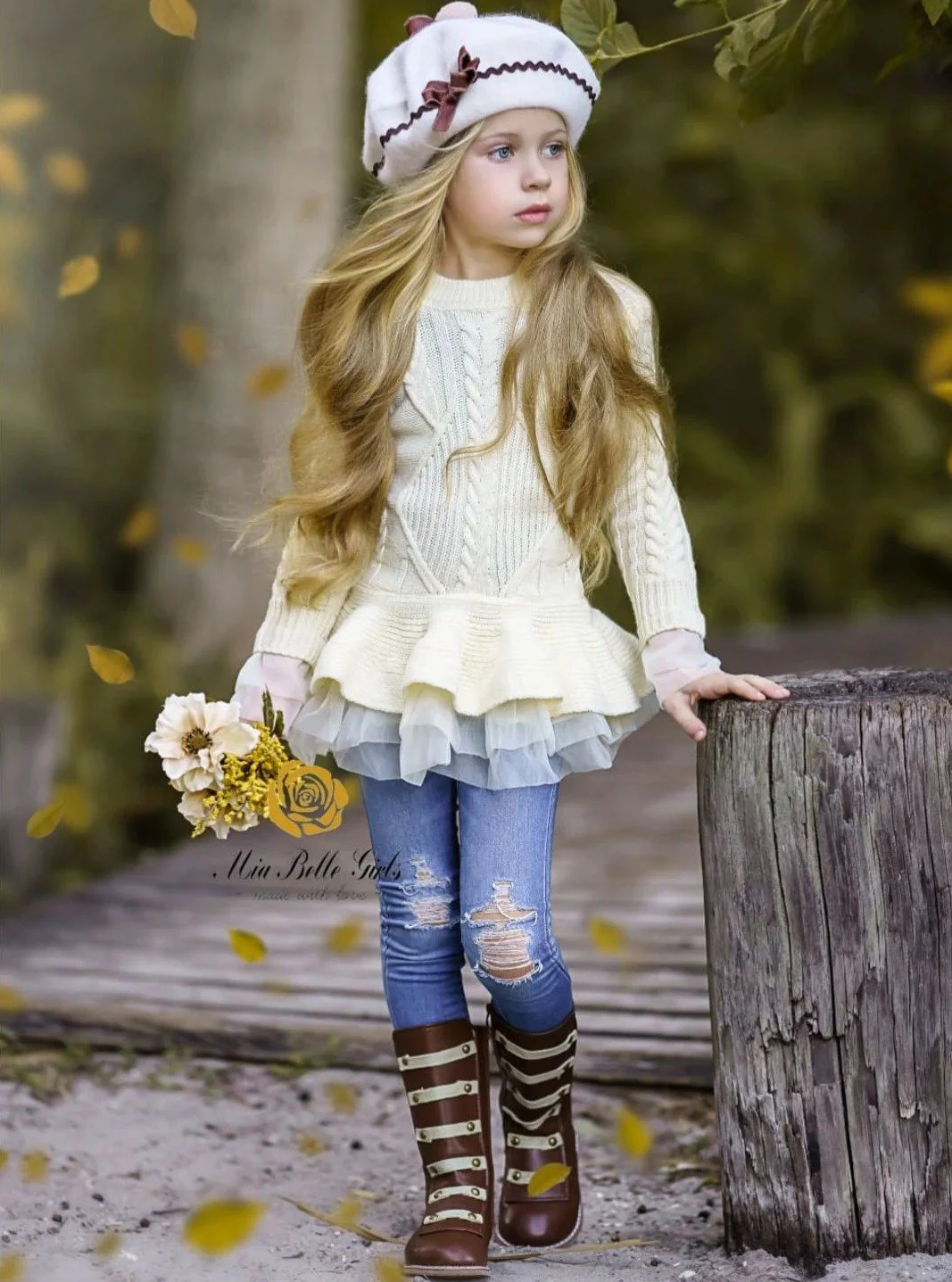Cute As Pie Creme Cable Knit Tutu Sweater - Image 2