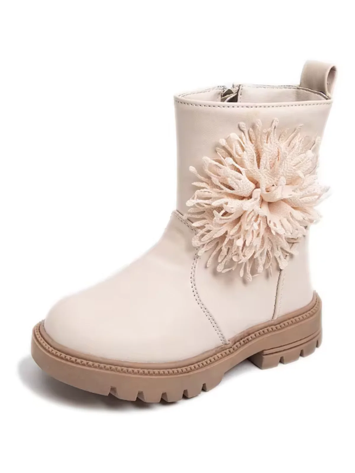 Girls Cute Non-slip Boots with Flower and Side Zipper By Liv and Mia - Image 7