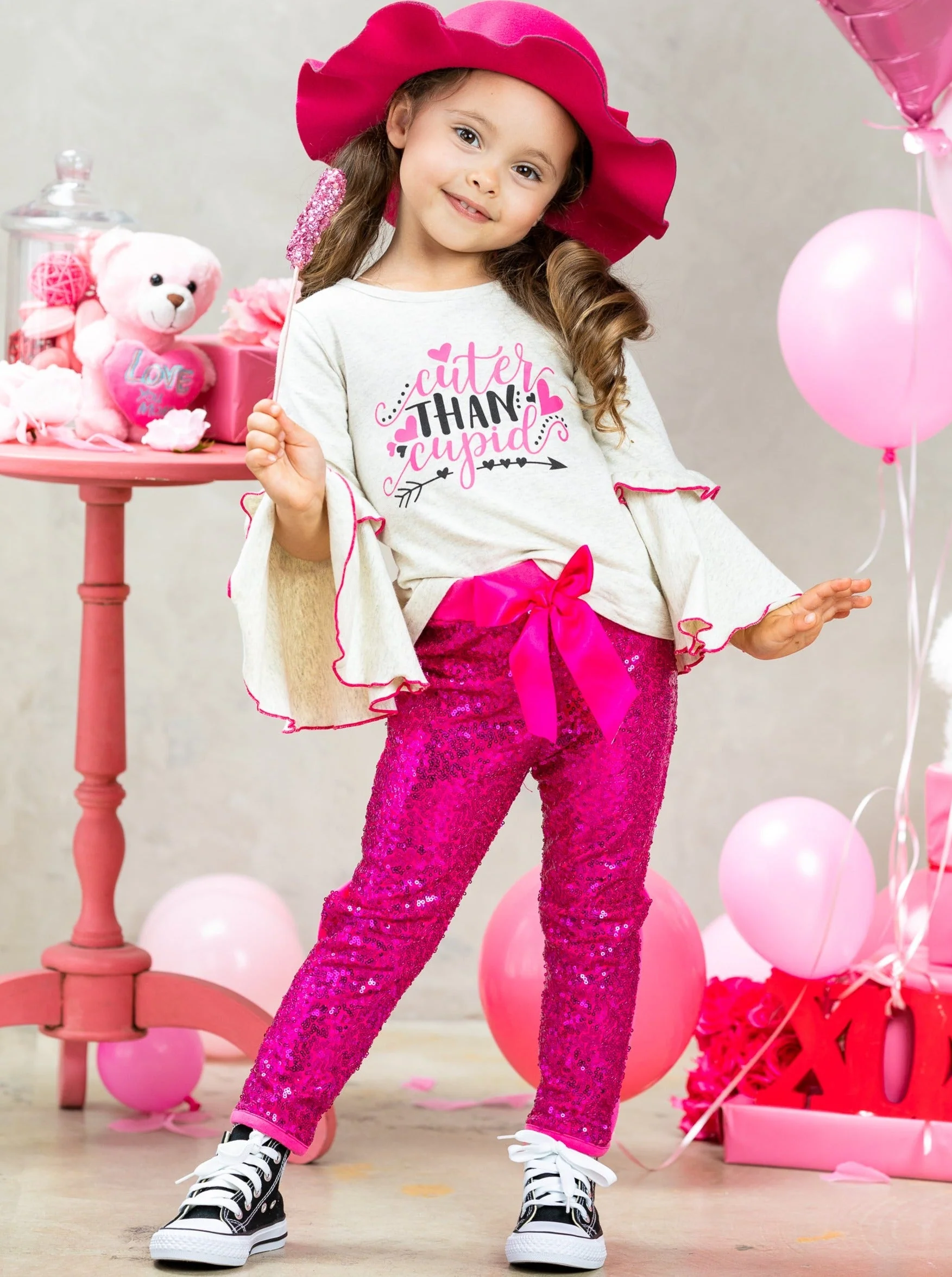Cuter Than Cupid Sequin Legging Set - Image 2