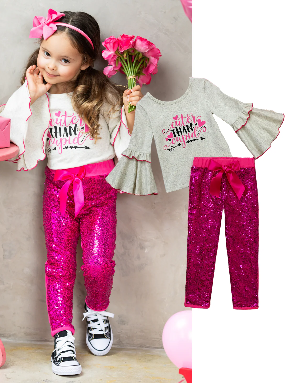 Cuter Than Cupid Sequin Legging Set - Image 6