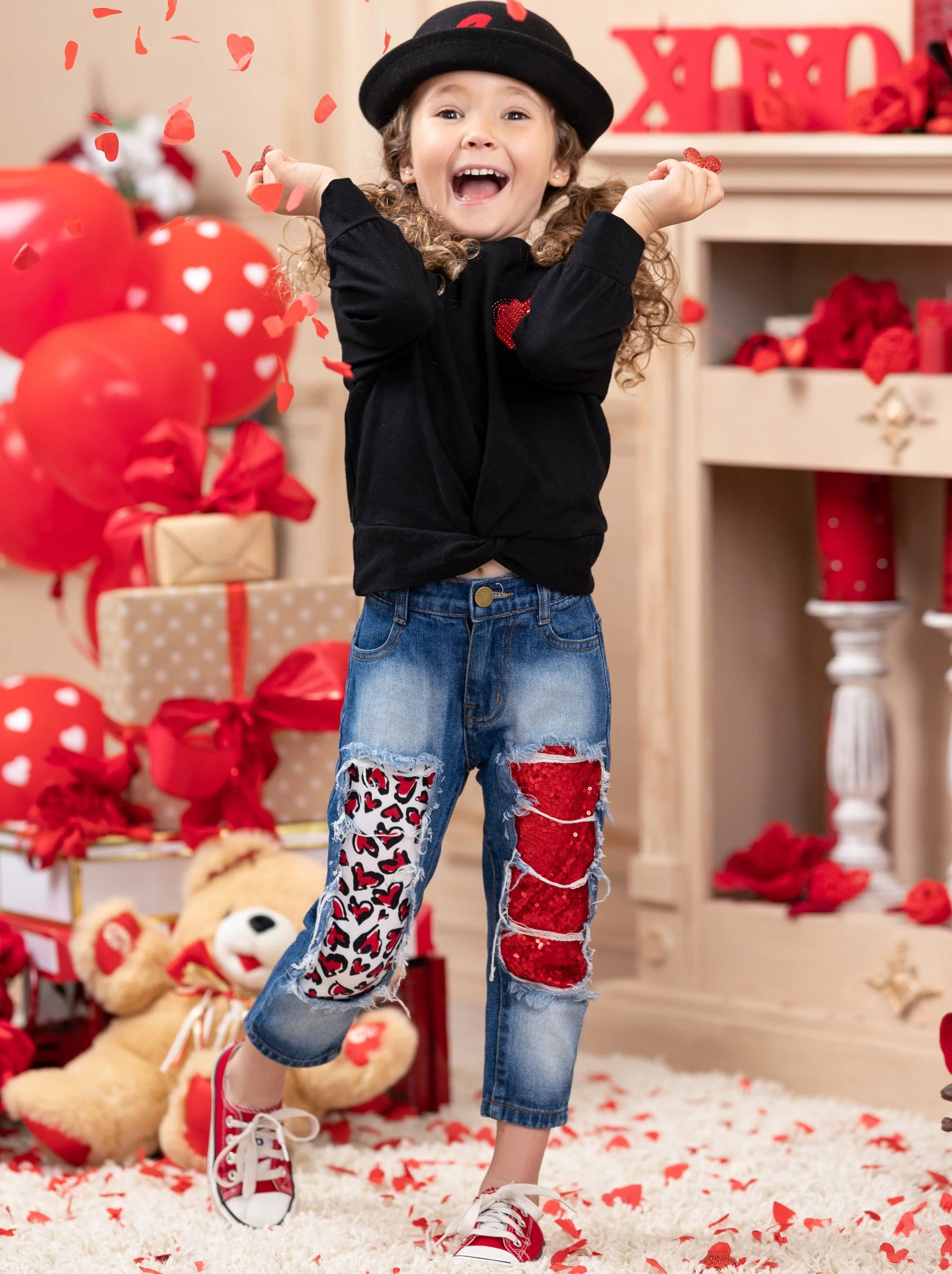 Cutie Pie Sparkle Patched Jeans Set - Image 6