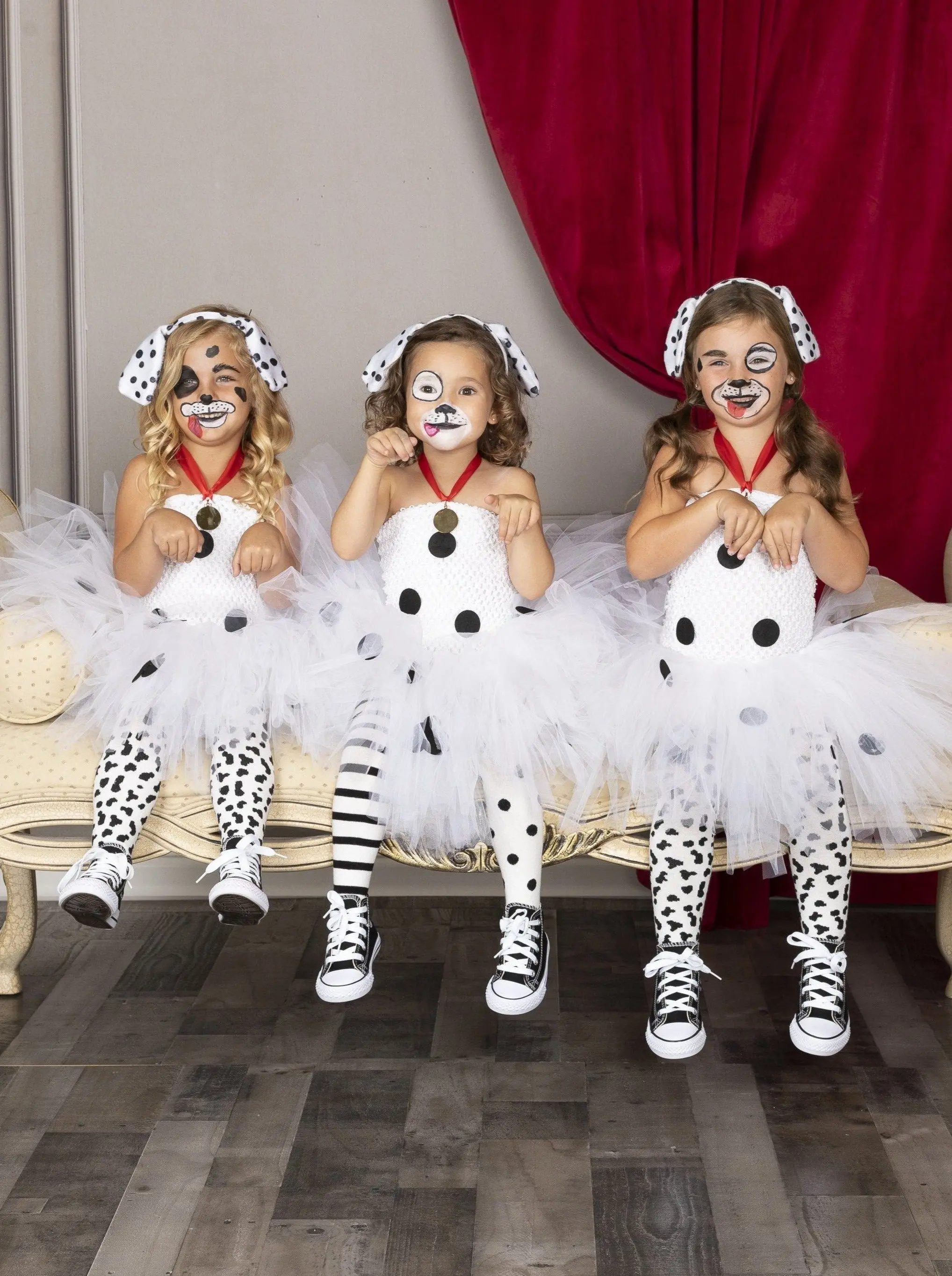 Girls Dalmatian Puppy Costume Dress and Headband - Image 3