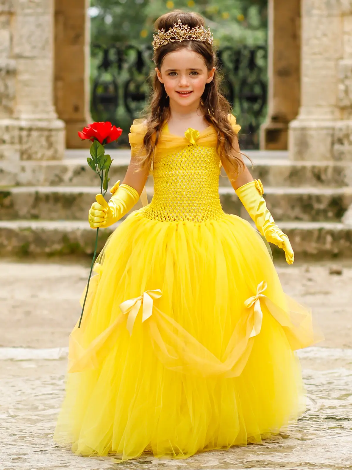 Girls Deluxe Magical Princess Belle Tutu Costume Gown - Image 3