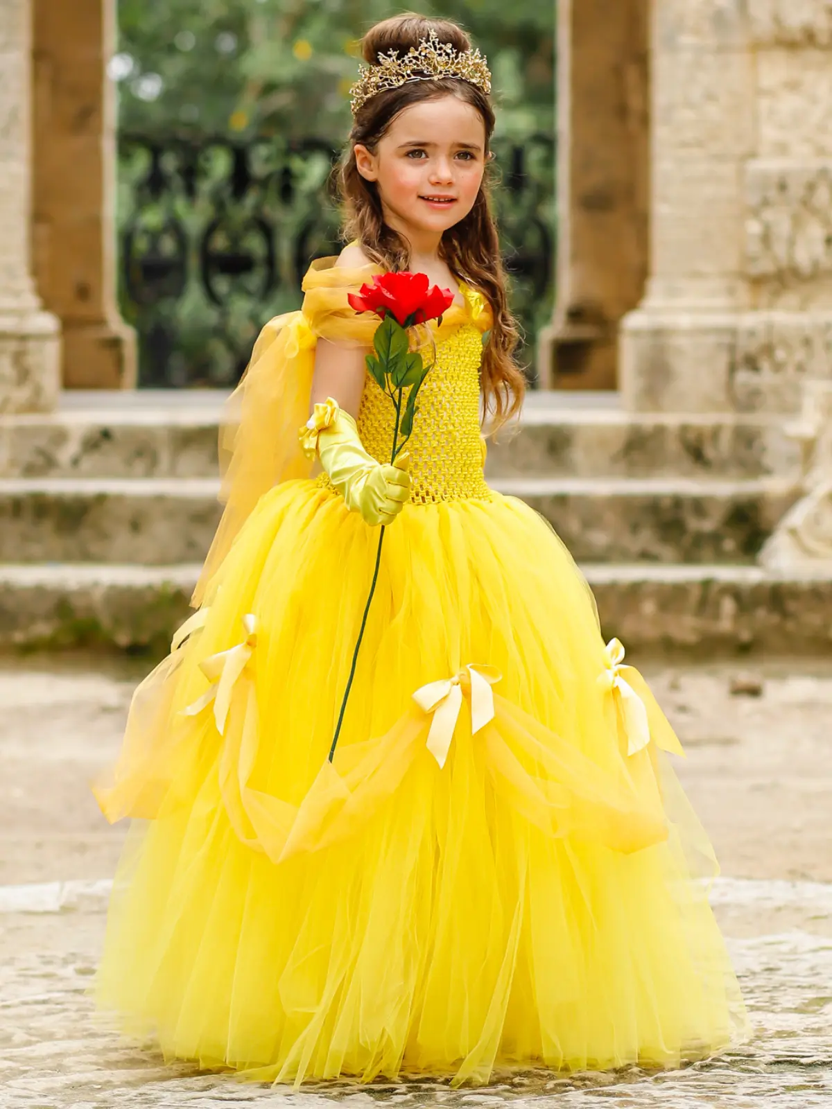 Girls Deluxe Magical Princess Belle Tutu Costume Gown - Image 4