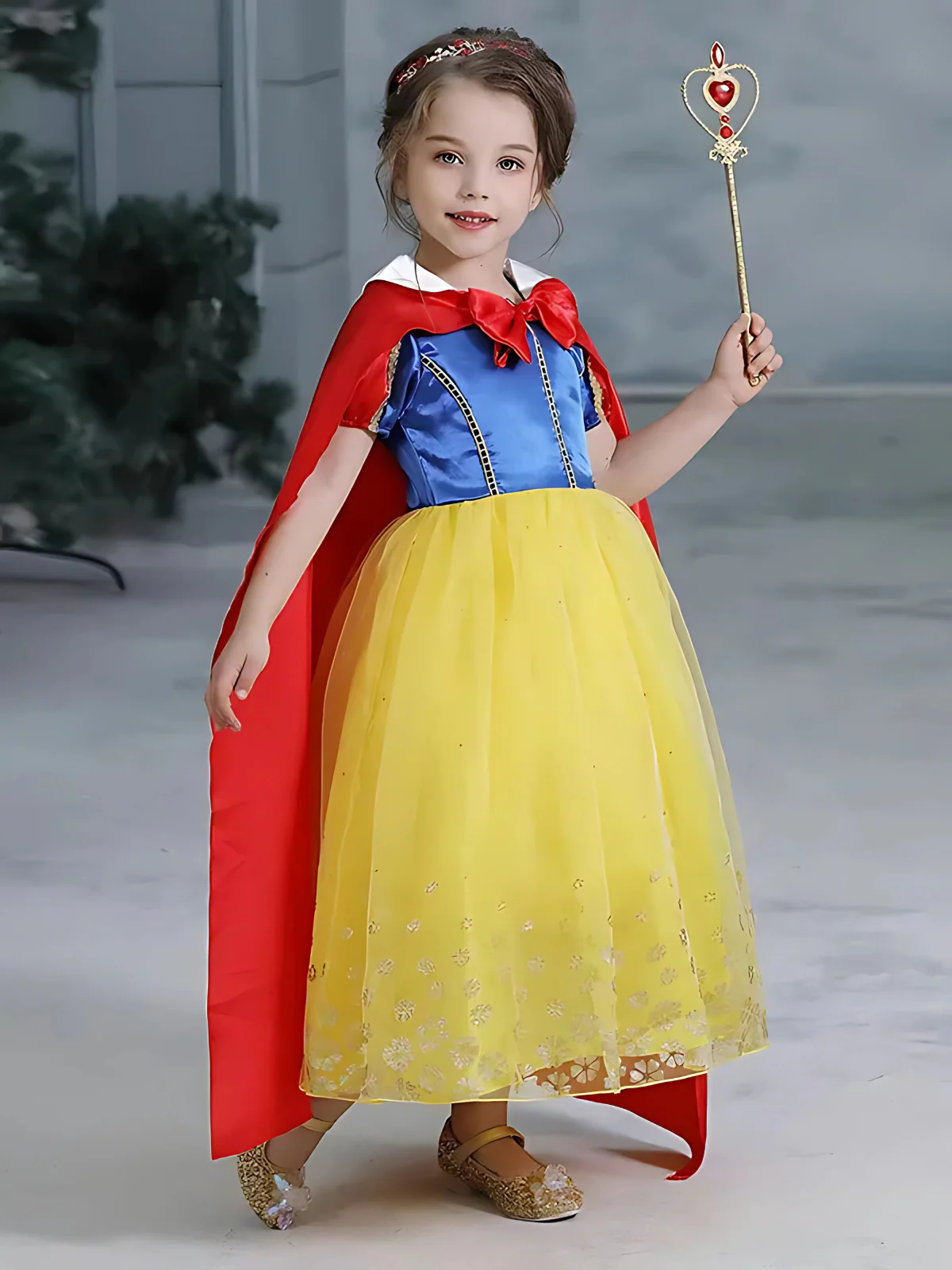 Girls Deluxe Snow White Inspired Costume Dress - Image 9