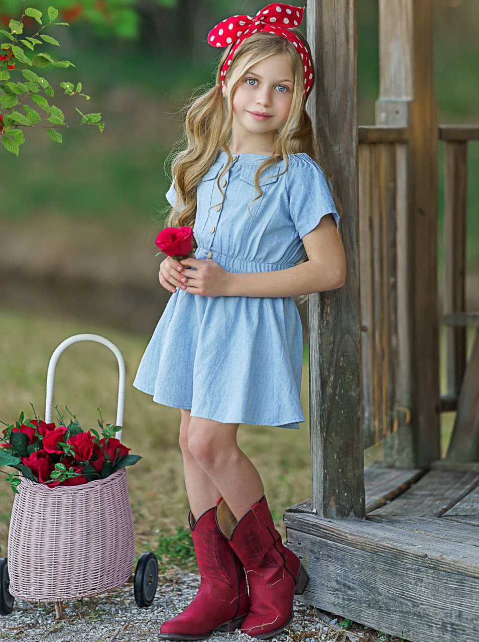 Love Never Fades Chambray Skirt Set - Image 4