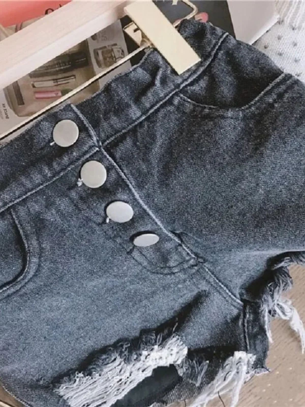 Distressed Denim Shorts - Image 3