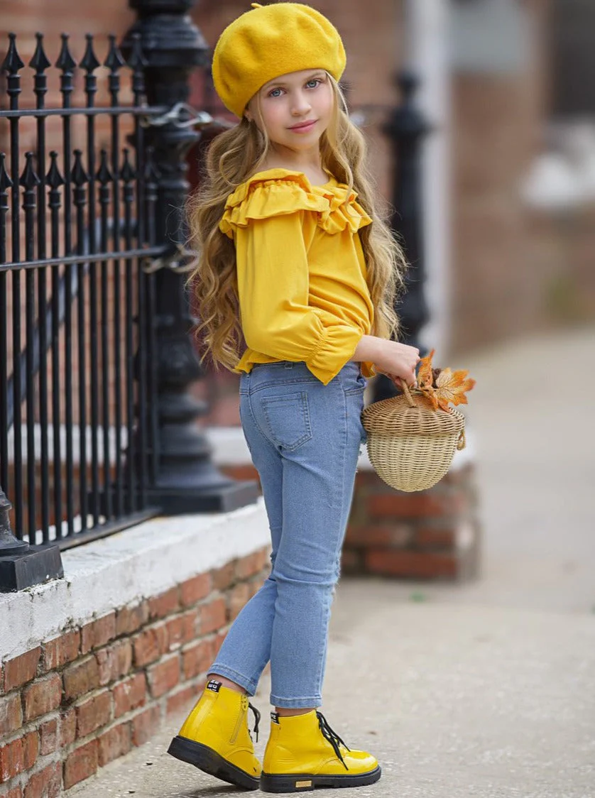 Don't Ruffle My Feathers Patched Jeans Set - Image 4