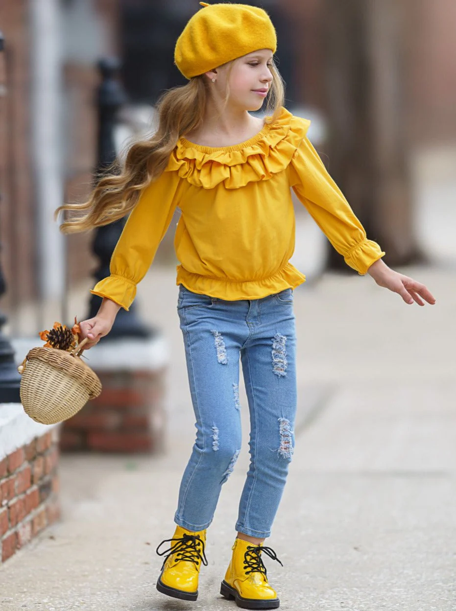Don't Ruffle My Feathers Patched Jeans Set - Image 6