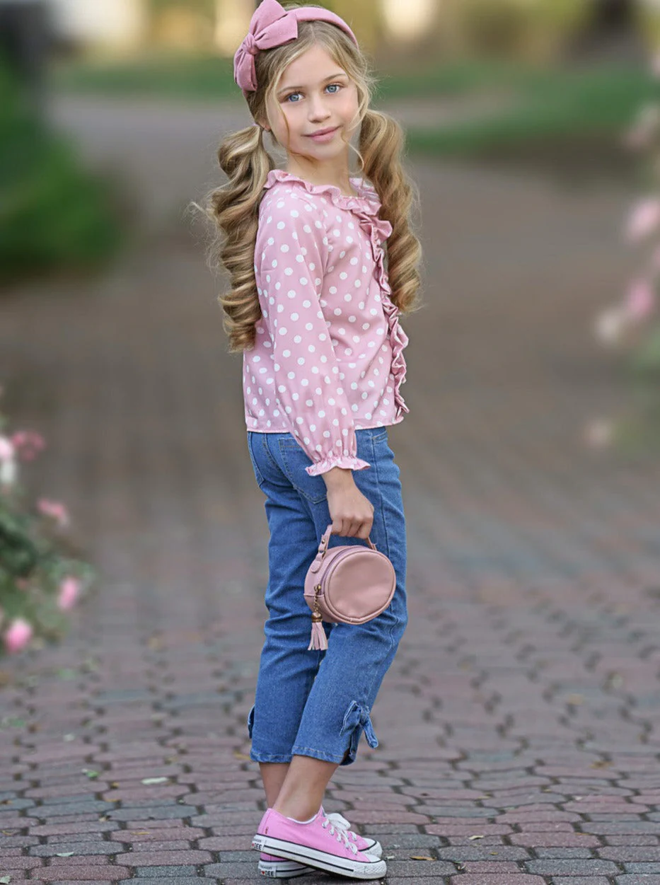 Dot Dot Dot Bow Jeans Set - Image 3
