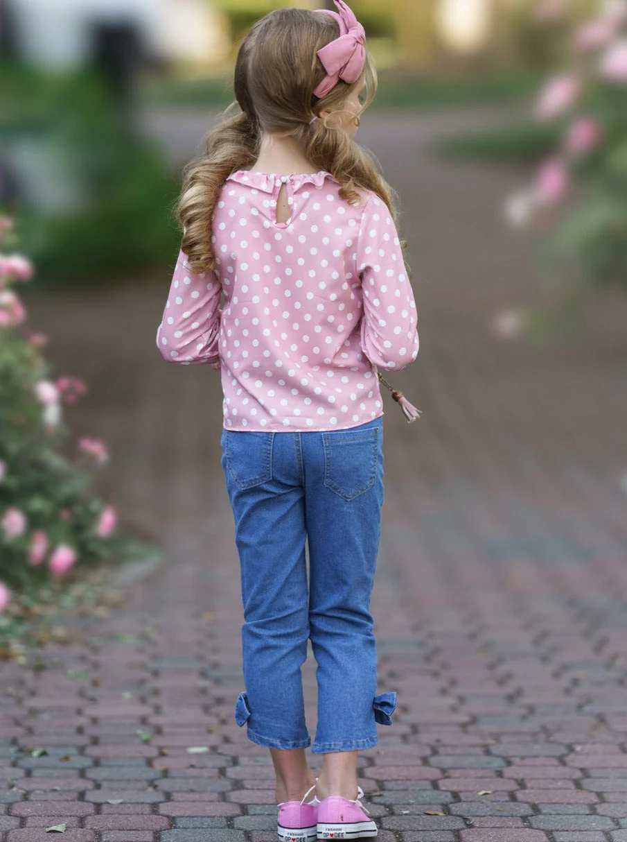 Dot Dot Dot Bow Jeans Set - Image 5