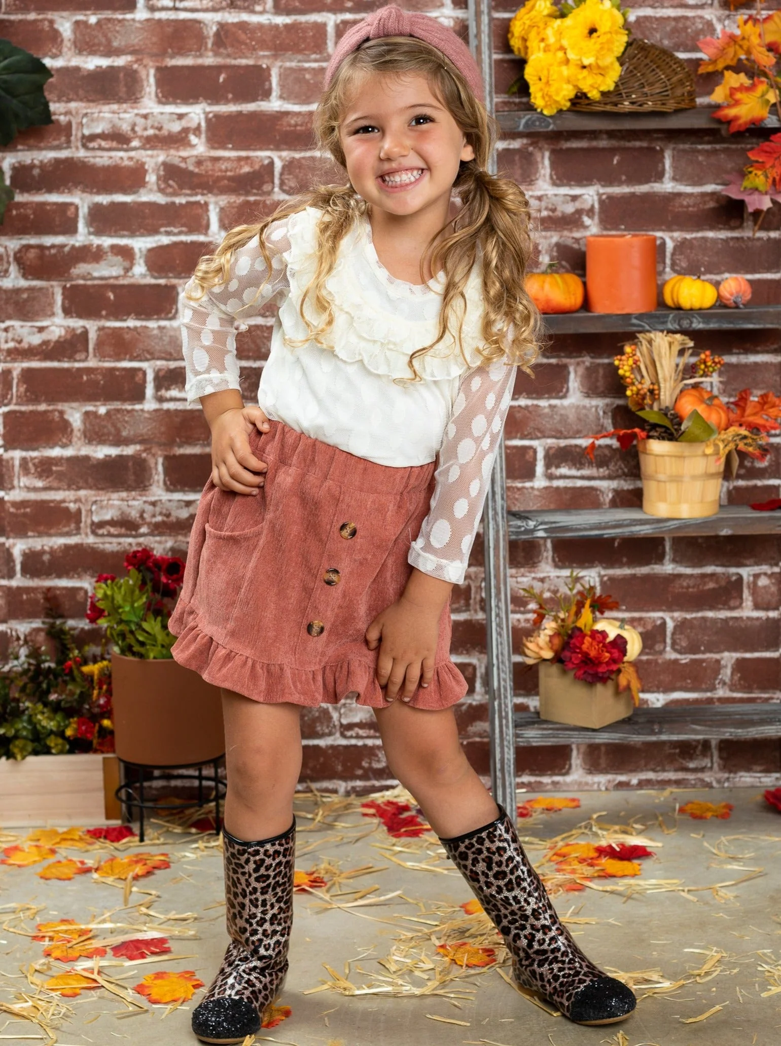 Swiss Dot Miss Velvet Skirt Set - Image 2
