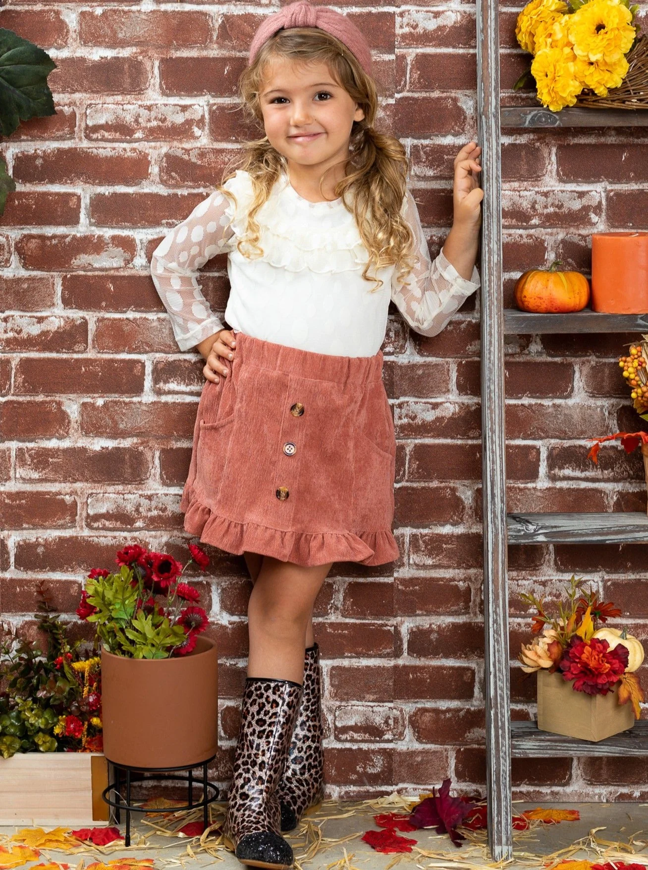 Swiss Dot Miss Velvet Skirt Set - Image 4