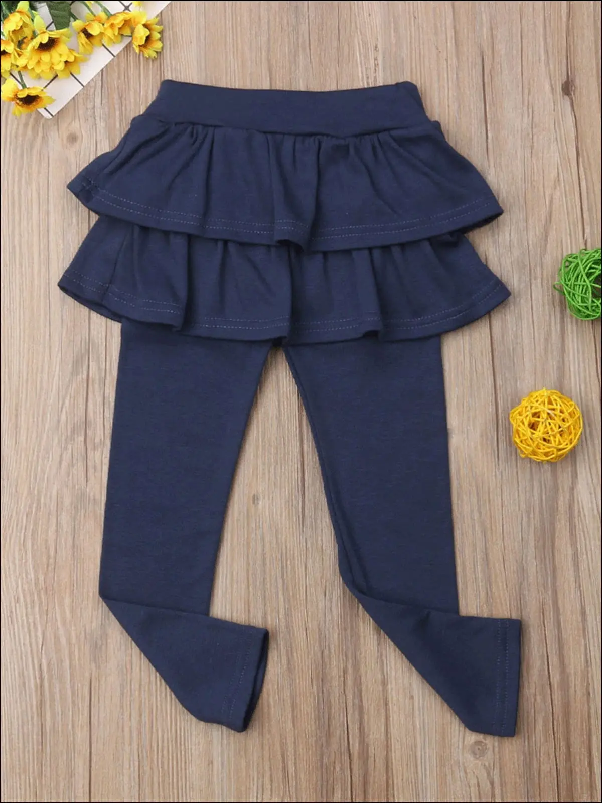Girls Double Layer Ruffle Skirt Leggings - Image 5