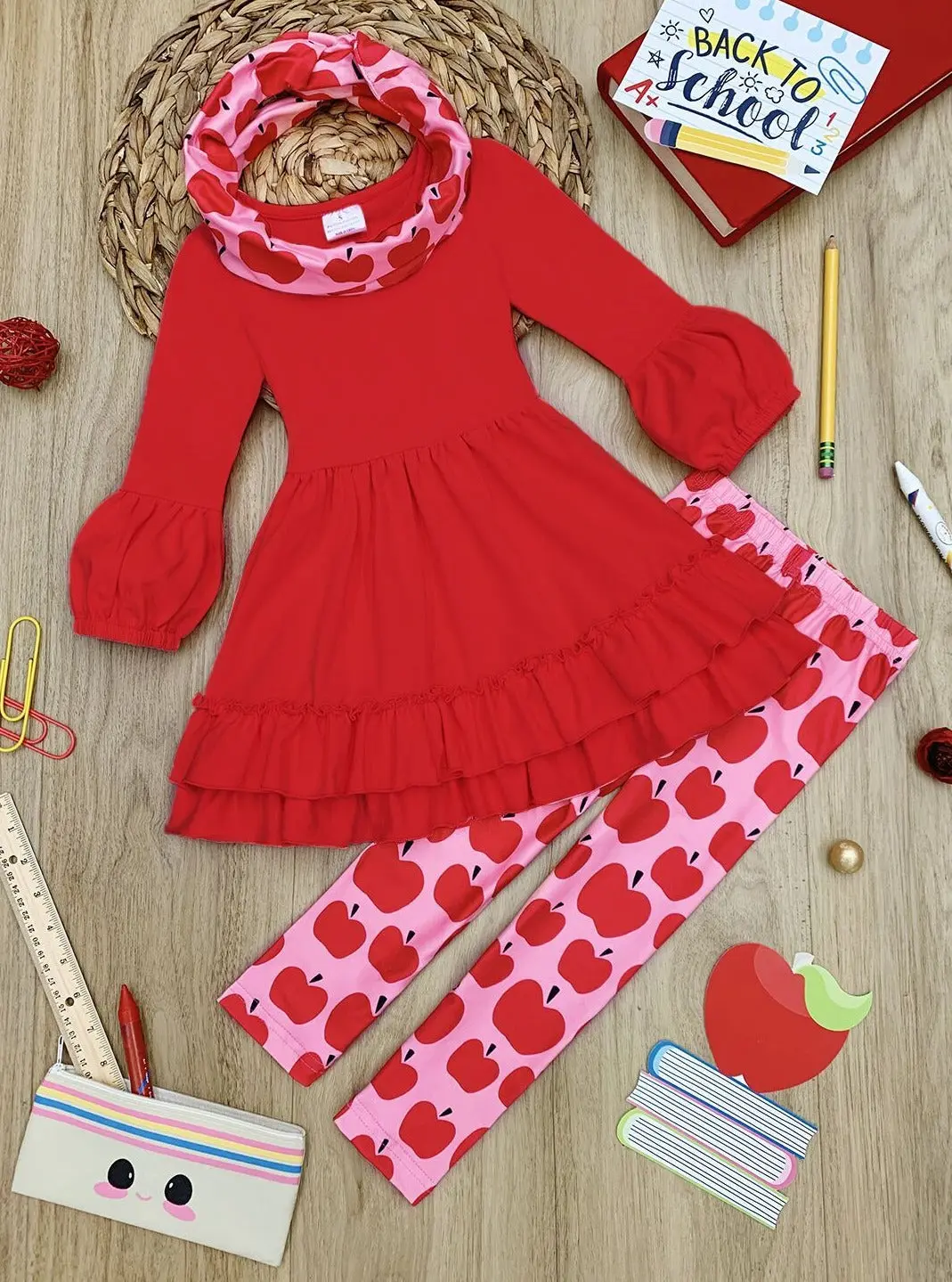 Apple Vision Tunic, Leggings and Scarf Set - Image 2