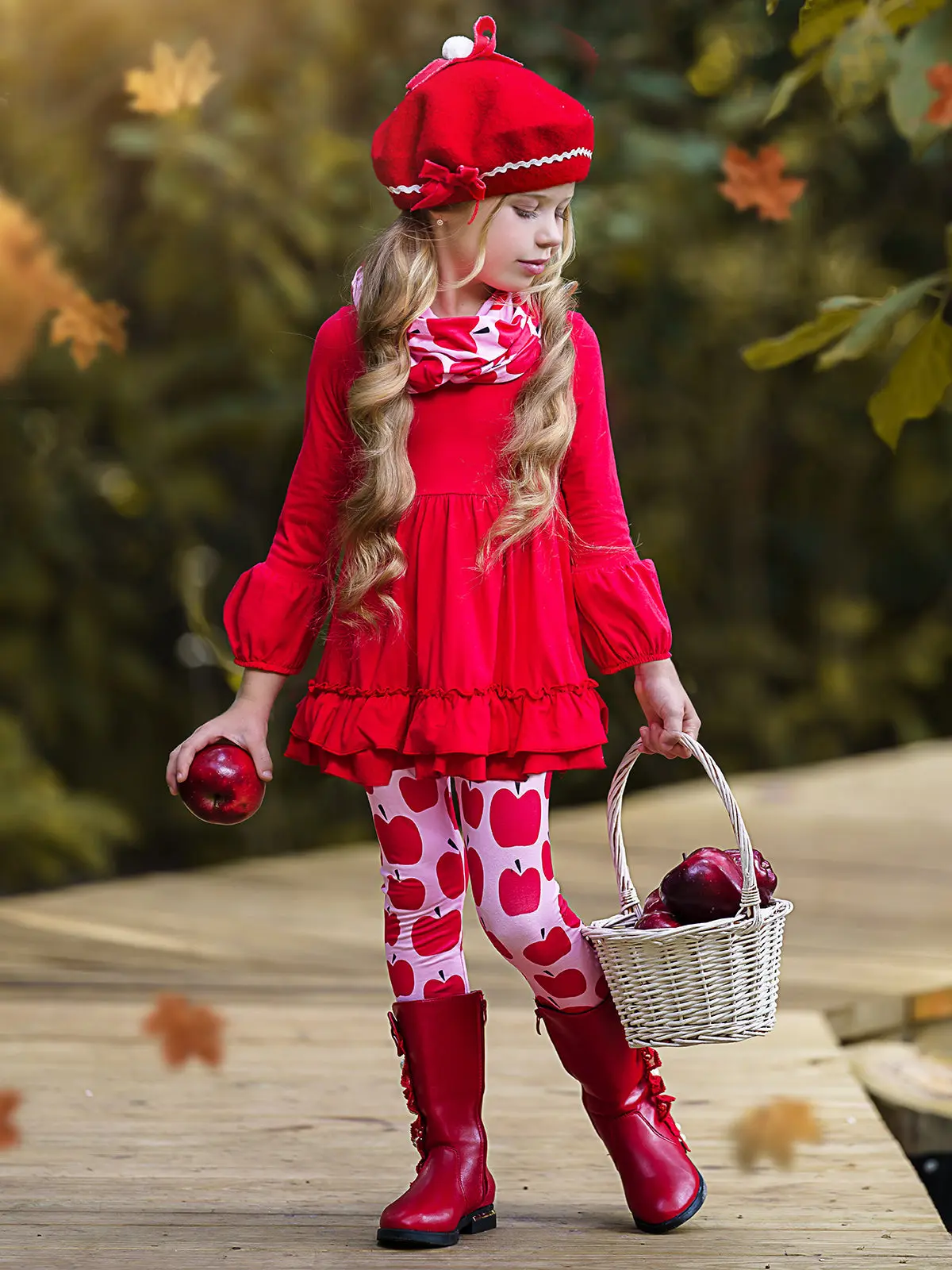 Apple Vision Tunic, Leggings and Scarf Set - Image 3