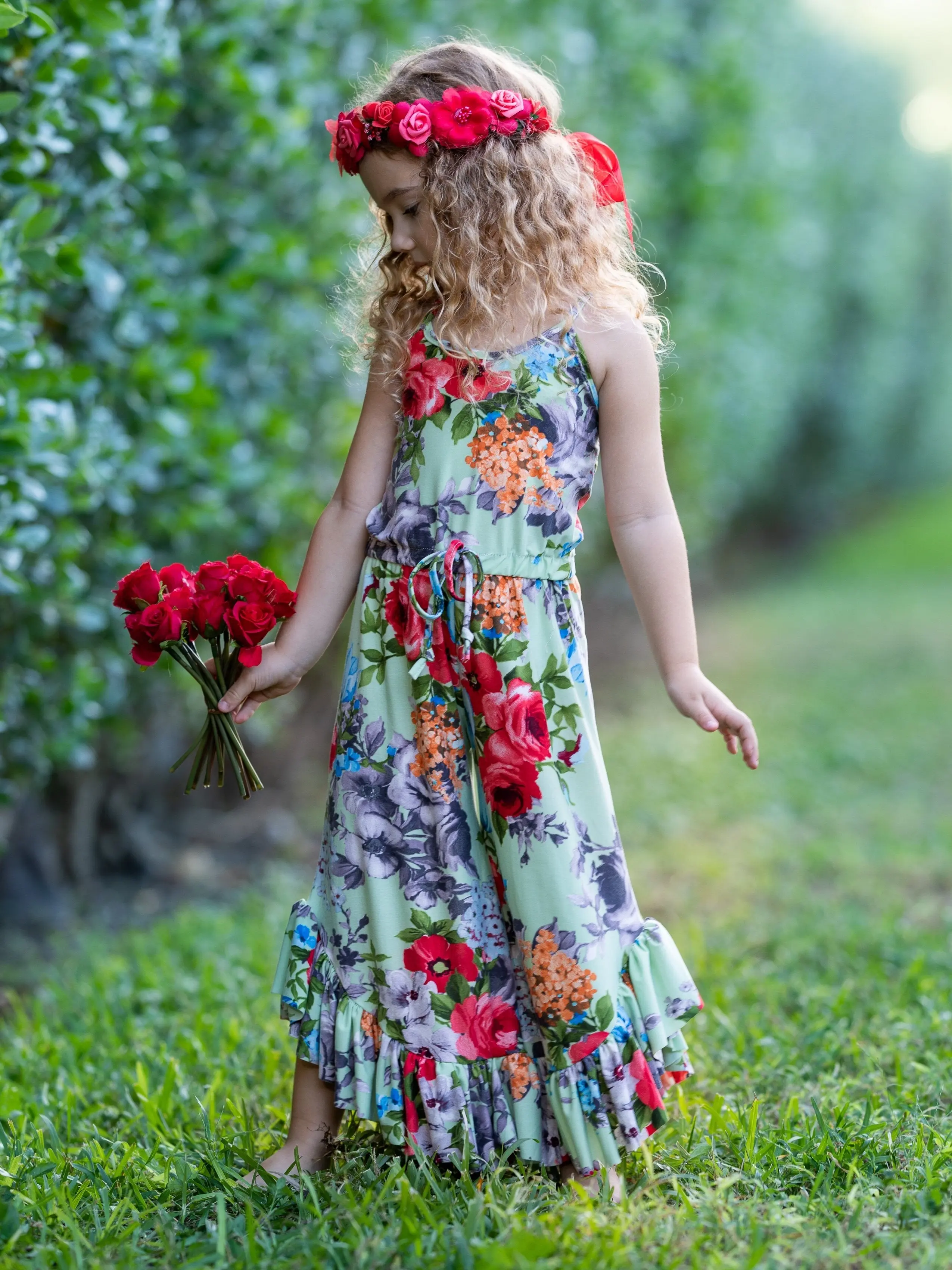 Boho Vibes Drawstring Ruffled Palazzo Jumpsuit - Image 8
